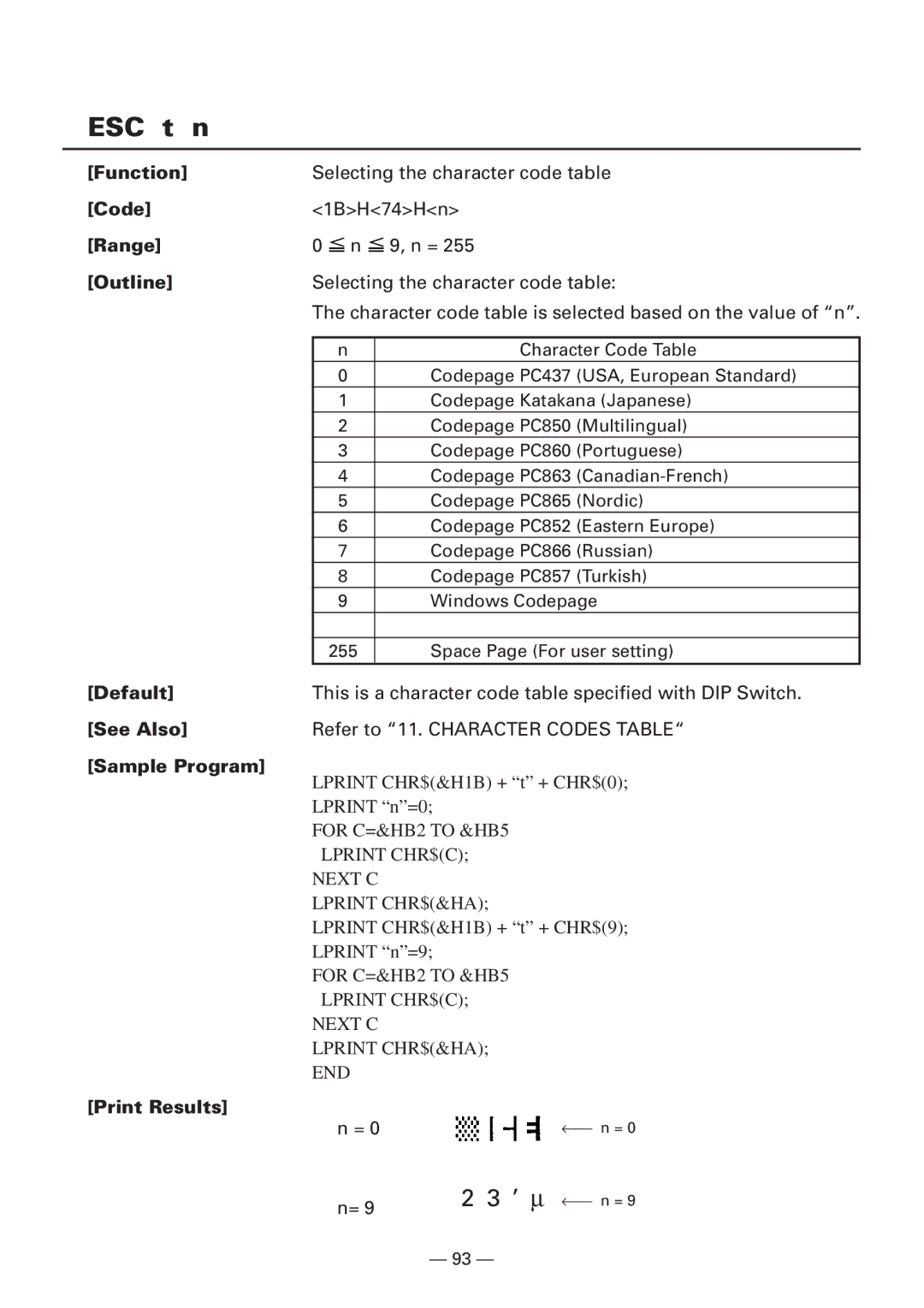 Citizen Systems iDP3240 user manual ’ ∝ ← n = 