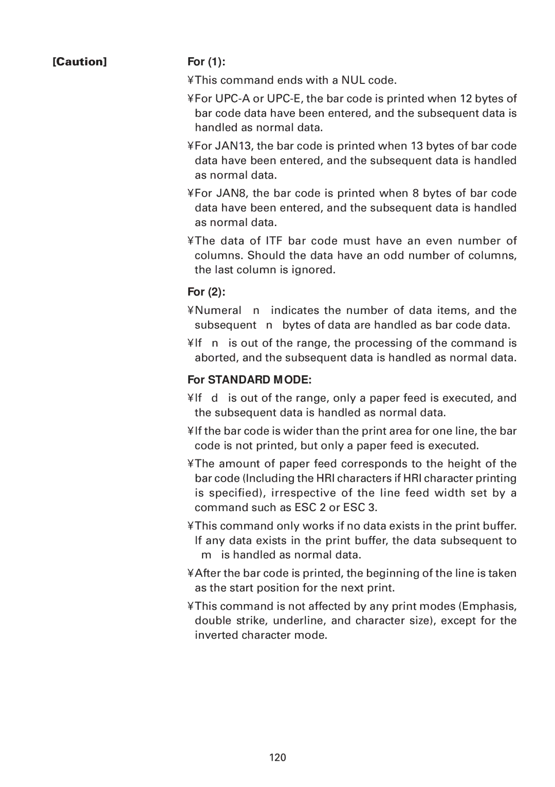 Citizen Systems iDP3240 user manual For Standard Mode 