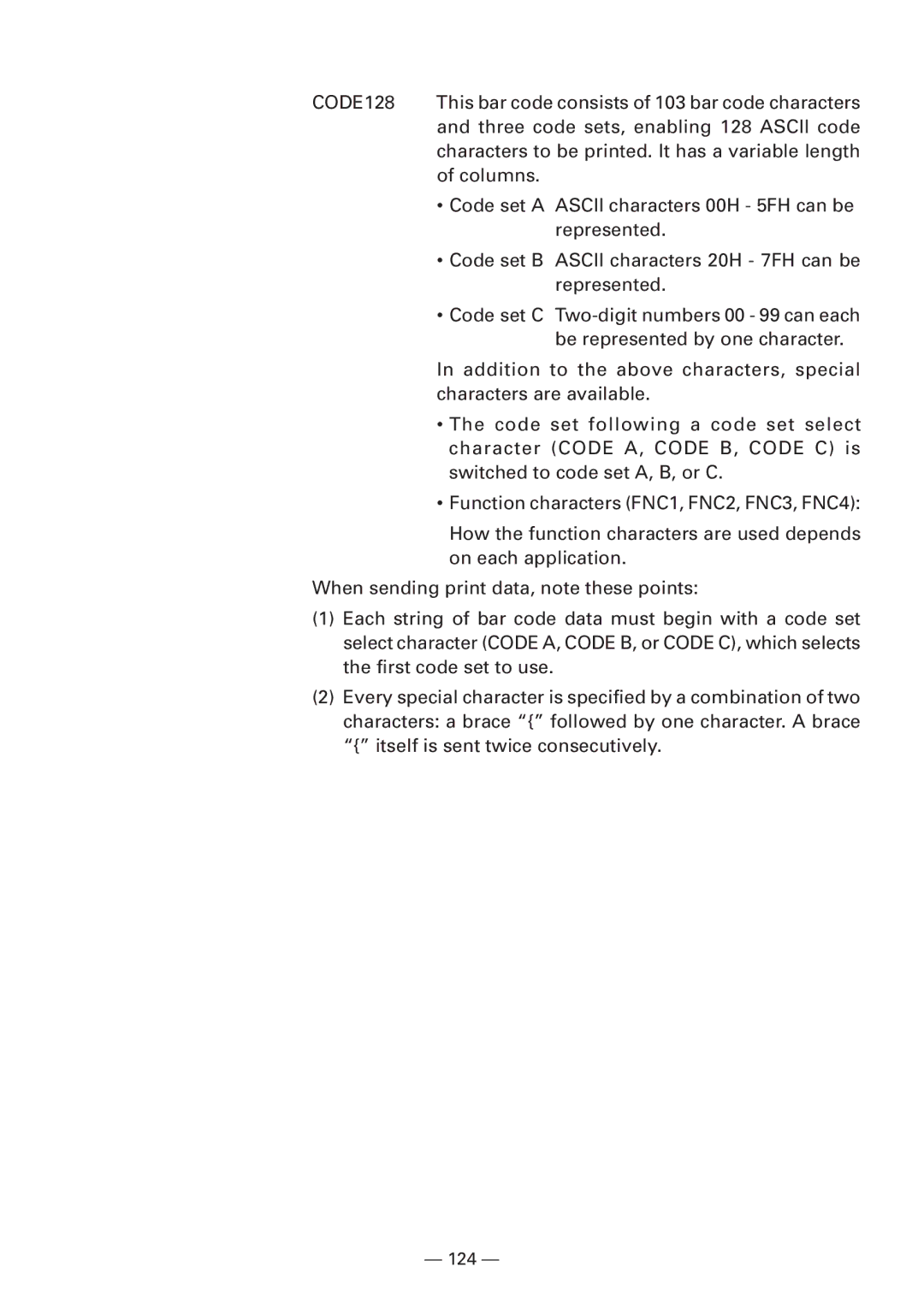 Citizen Systems iDP3240 user manual This bar code consists of 103 bar code characters 