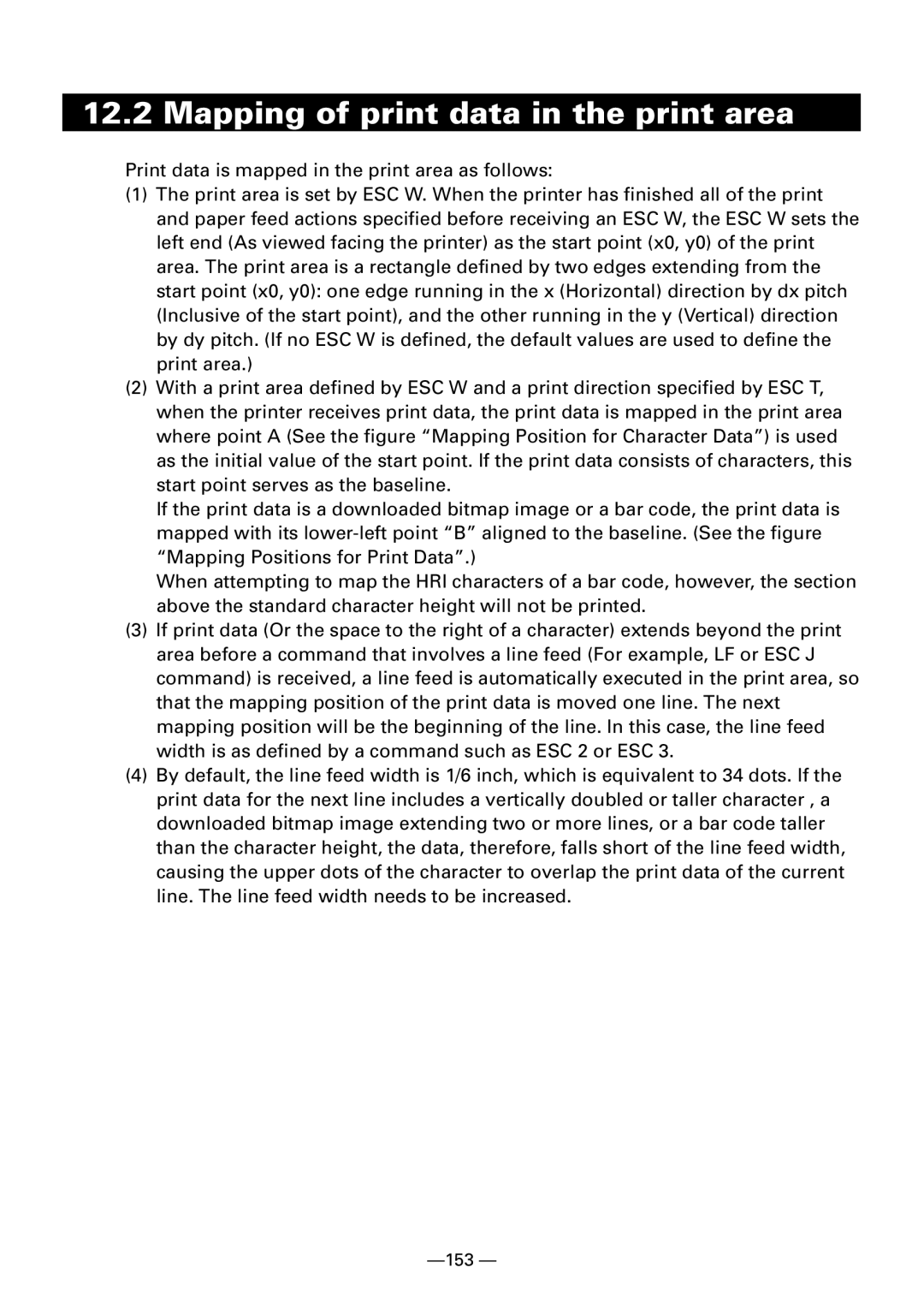 Citizen Systems iDP3240 user manual Mapping of print data in the print area 