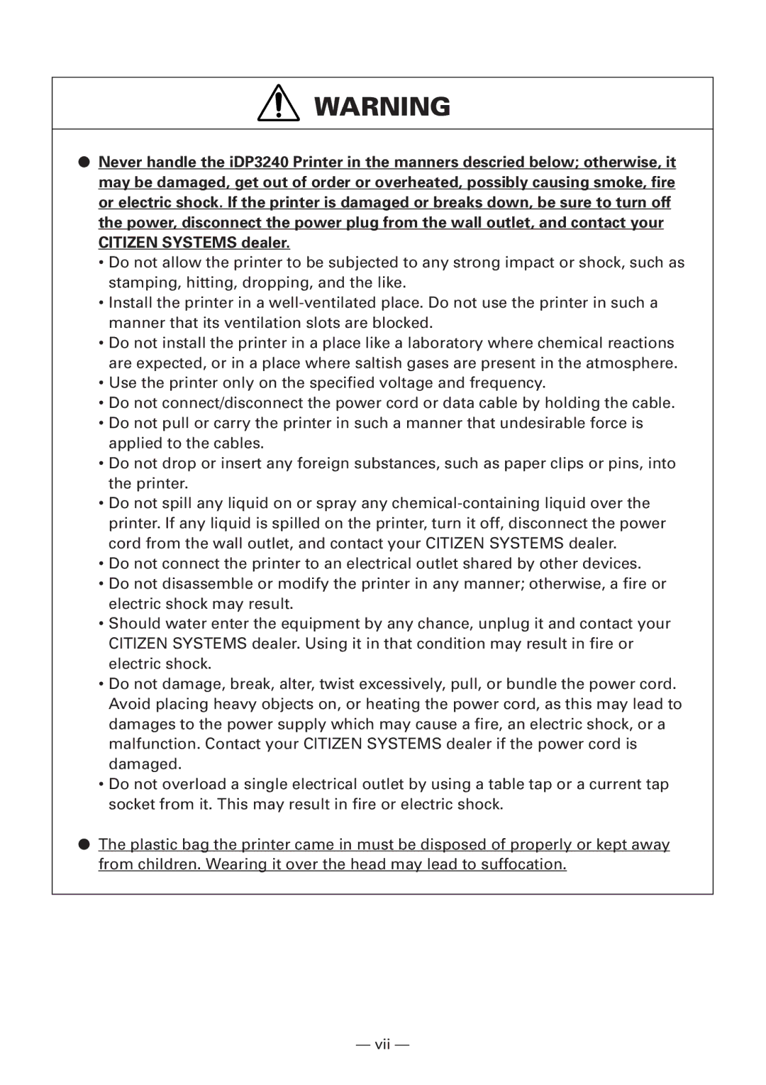 Citizen Systems iDP3240 user manual 