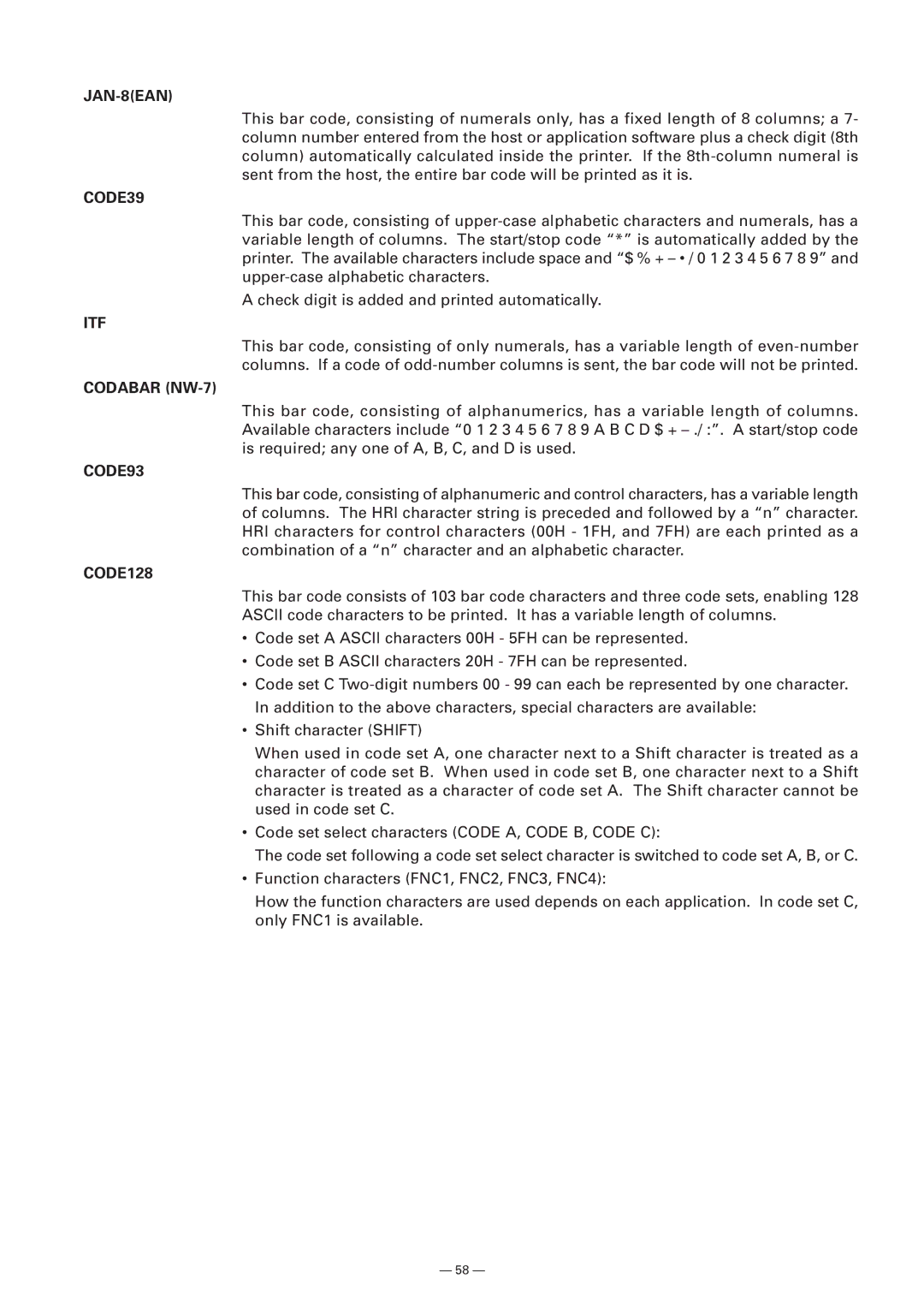 Citizen Systems Model CMP-10 manual JAN-8EAN 