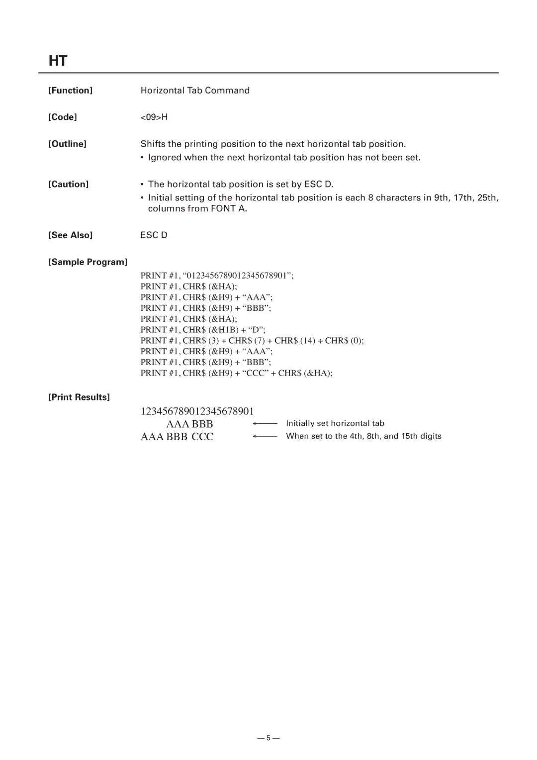 Citizen Systems Model CMP-10 manual Sample Program, Print Results 