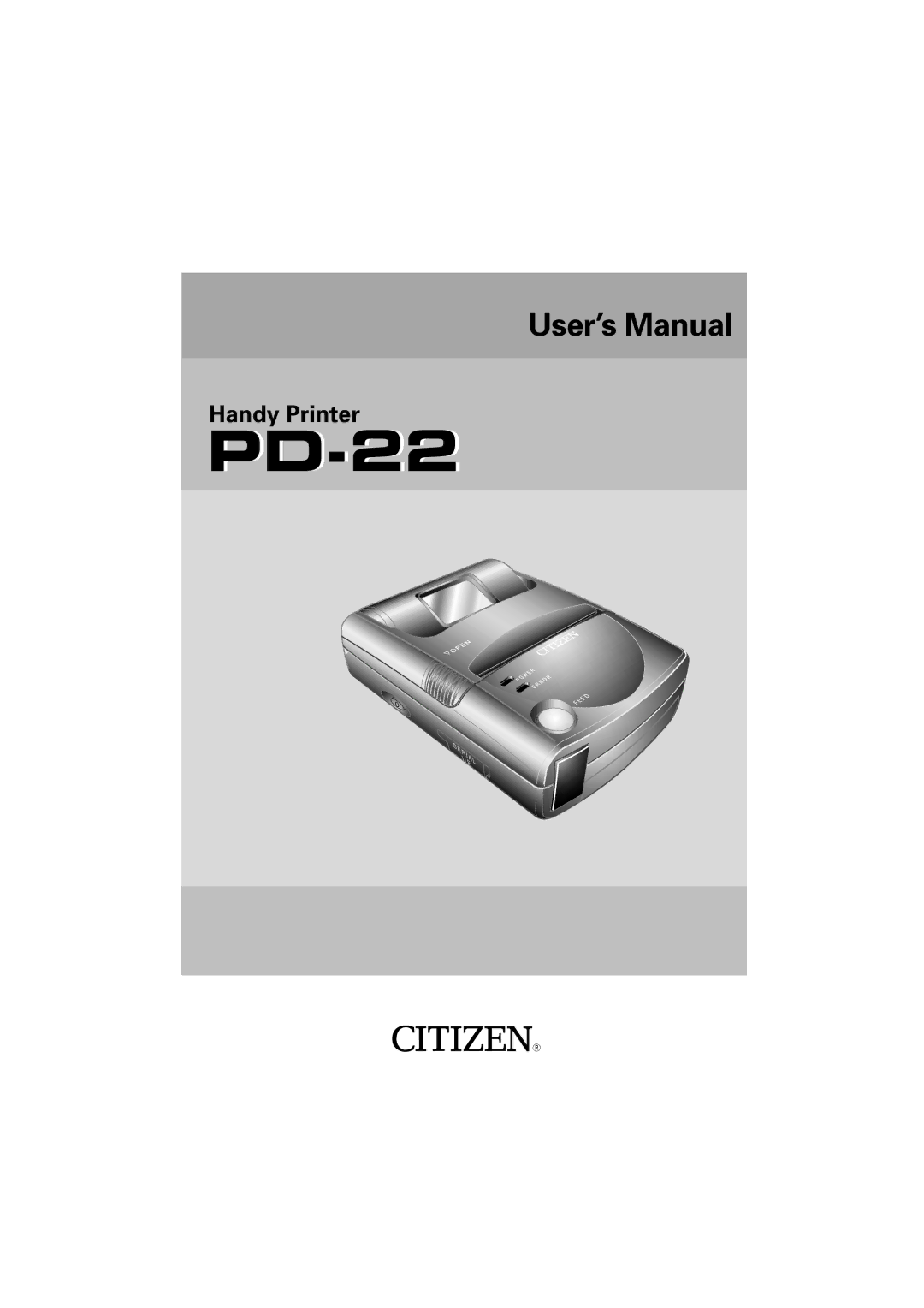 Citizen Systems PD-22 user manual 