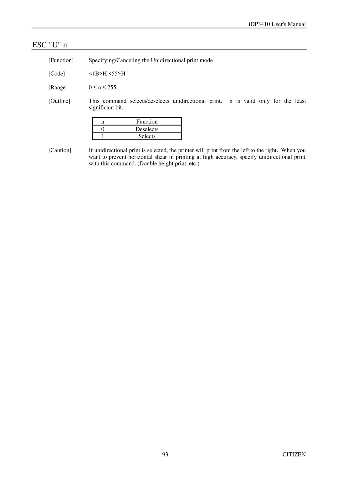 Citizen Systems pmn manual ESC U n 