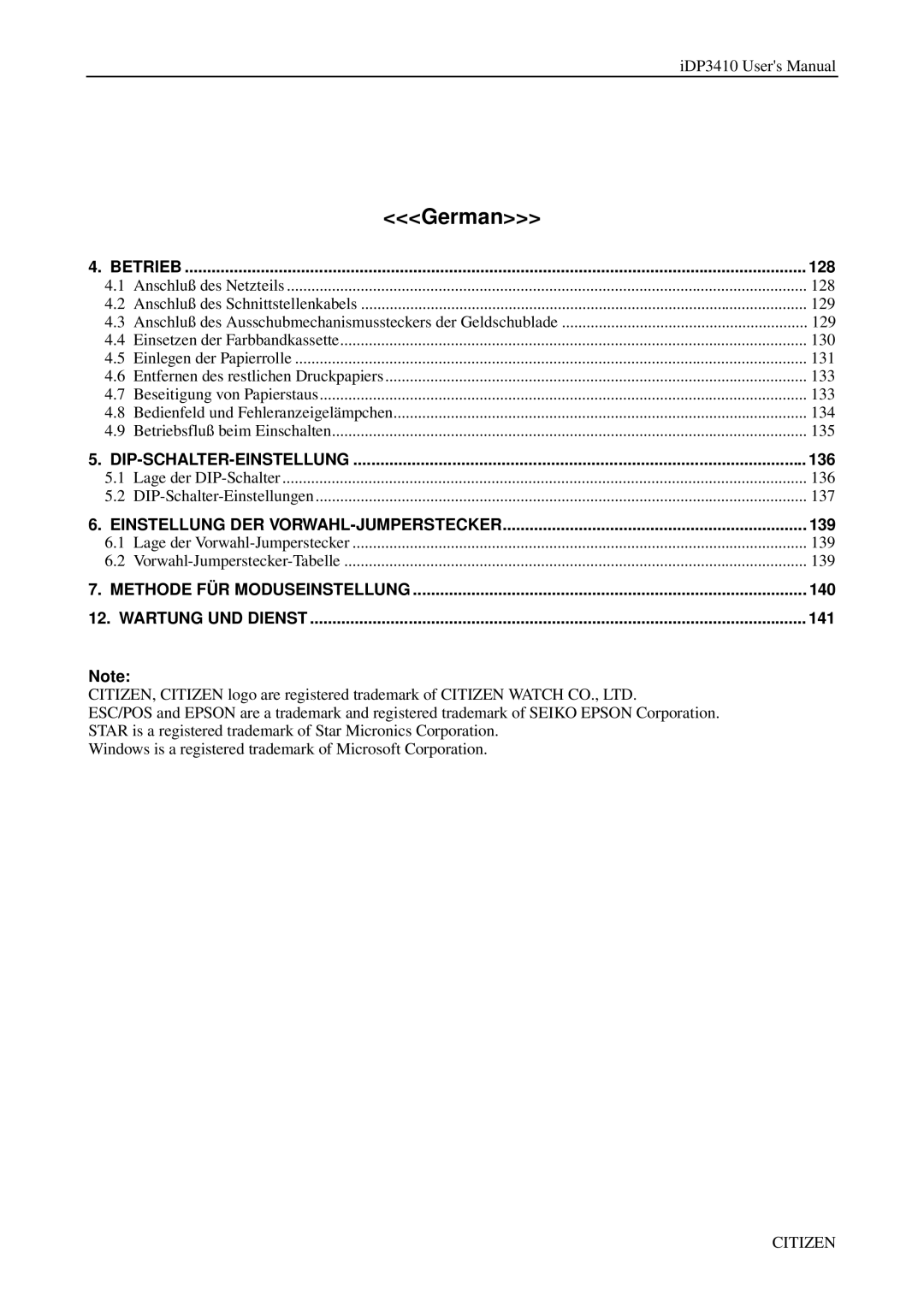 Citizen Systems pmn manual German 