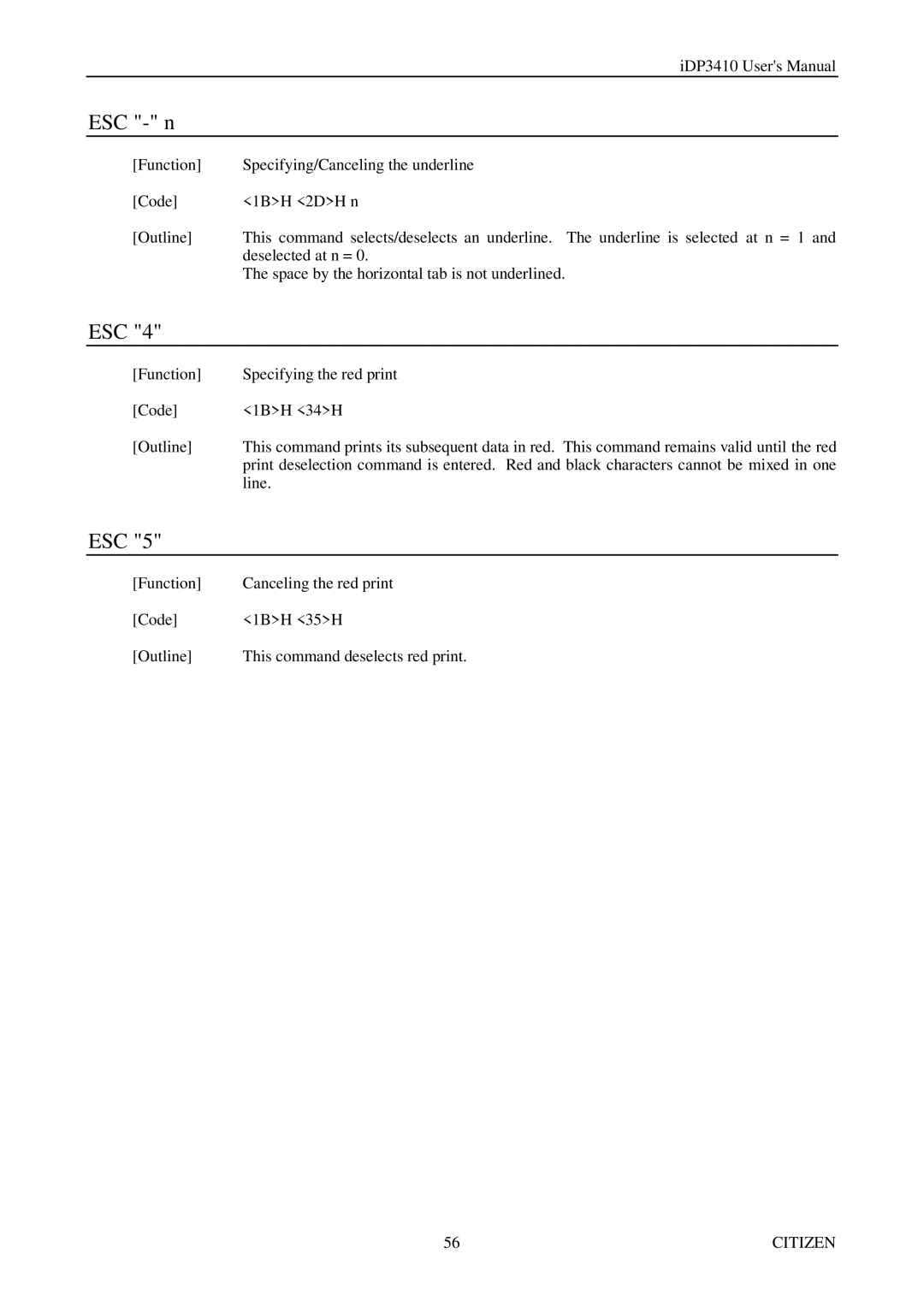 Citizen Systems pmn manual ESC n 