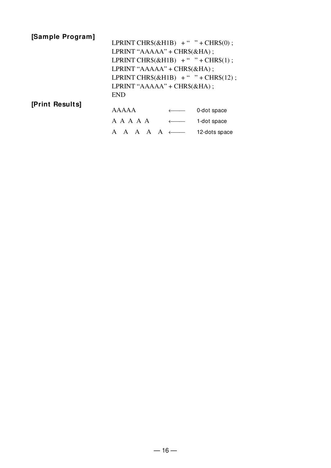 Citizen Systems PPU-231II manual Lprint Aaaaa + CHR$&HA 