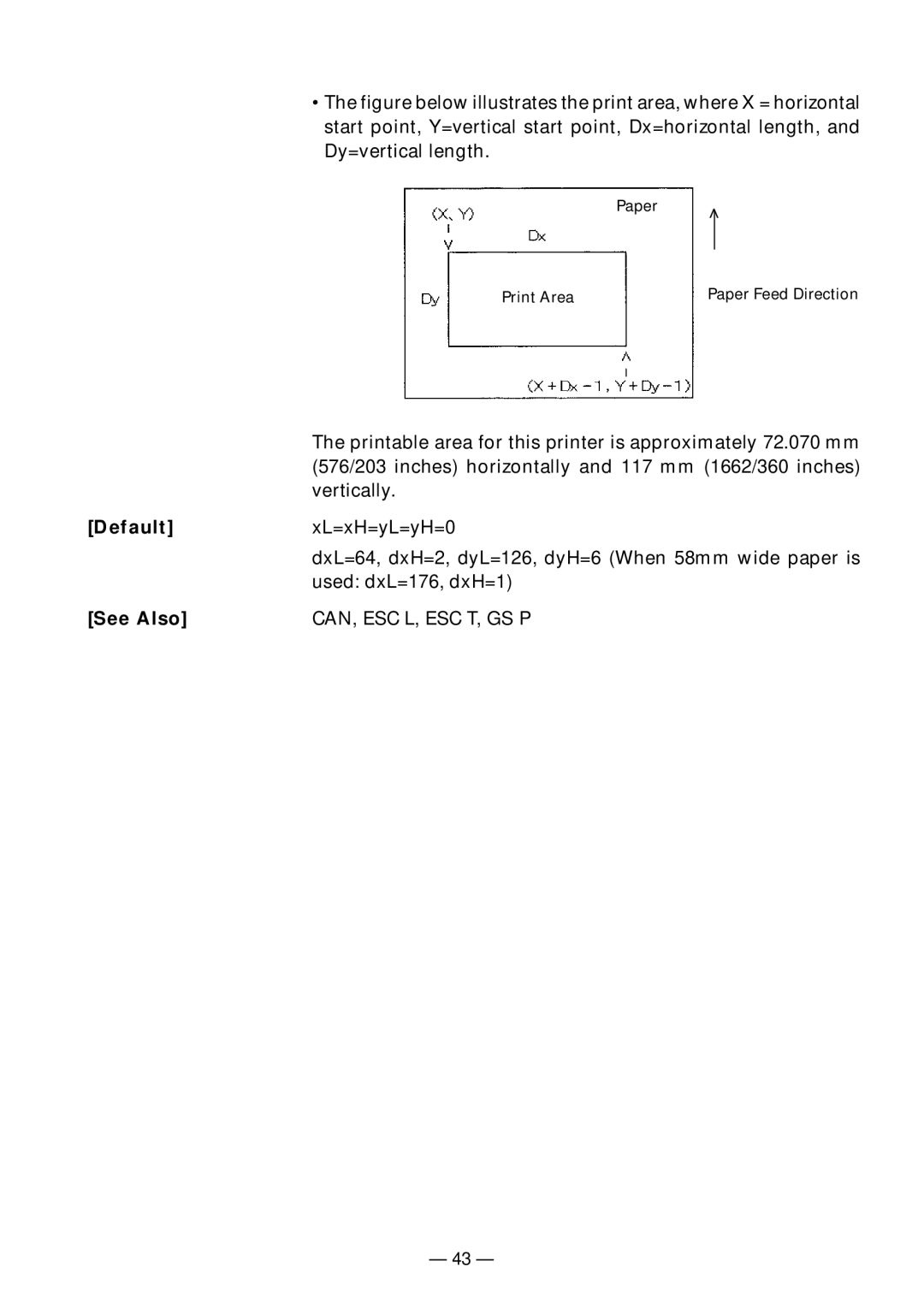 Citizen Systems PPU-231II manual Can, Esc L, Esc T, Gs P 