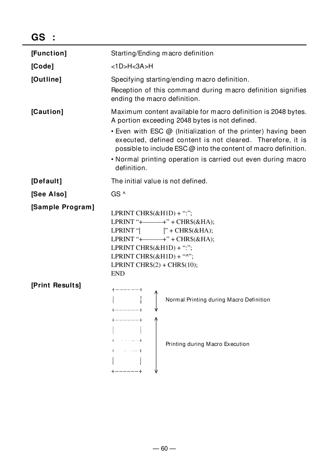 Citizen Systems PPU-231II manual Specifying starting/ending macro definition 