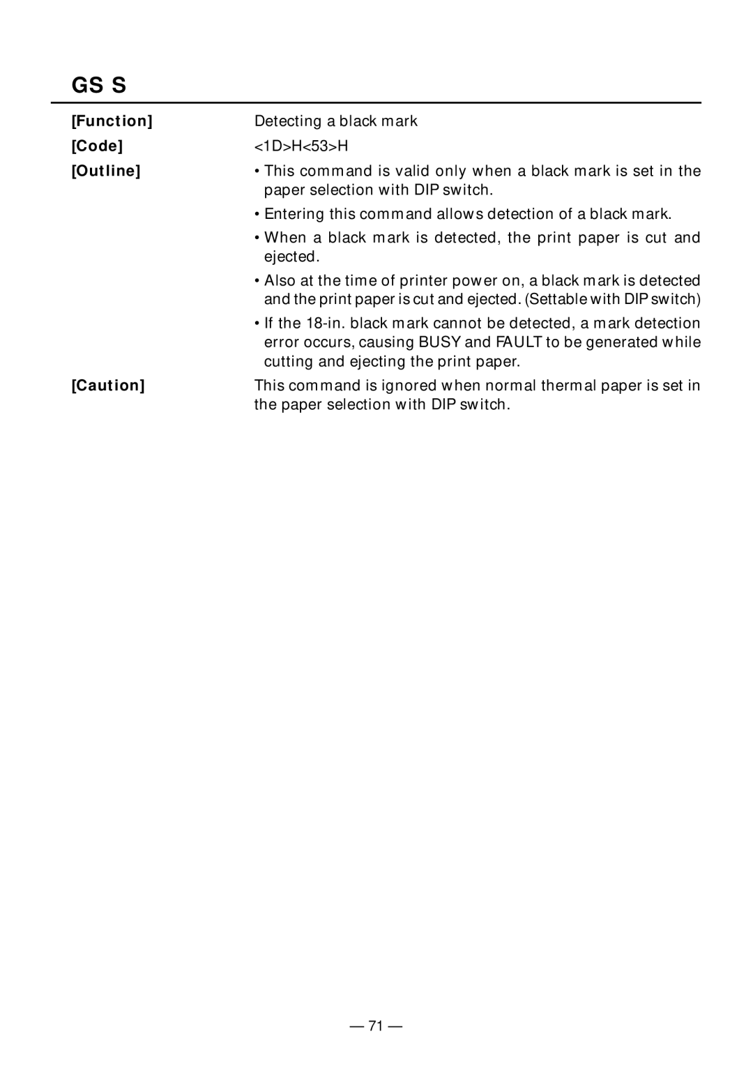 Citizen Systems PPU-231II manual Gs S 