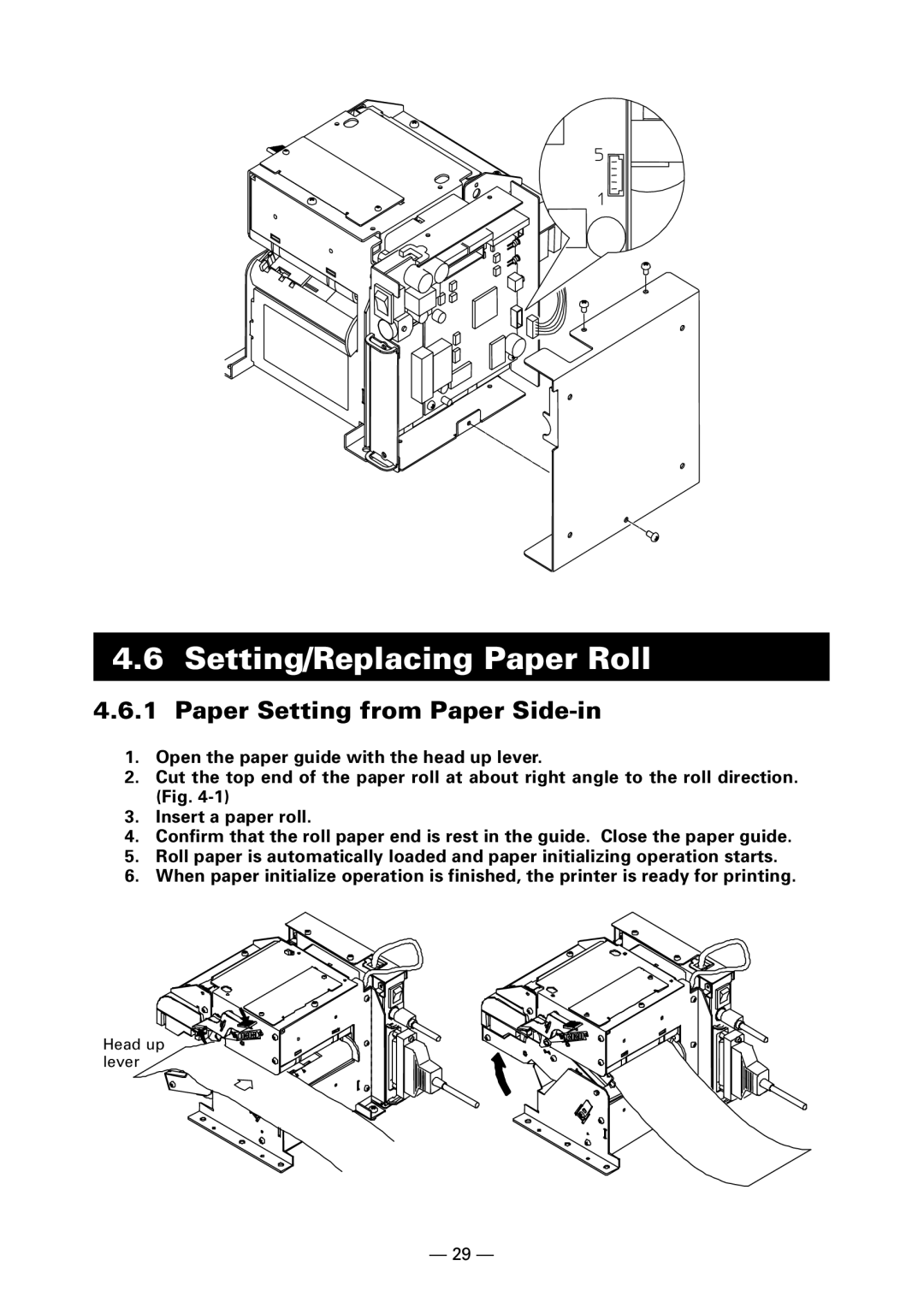 Citizen Systems PPU-700 user manual Setting/Replacing Paper Roll, Paper Setting from Paper Side-in 