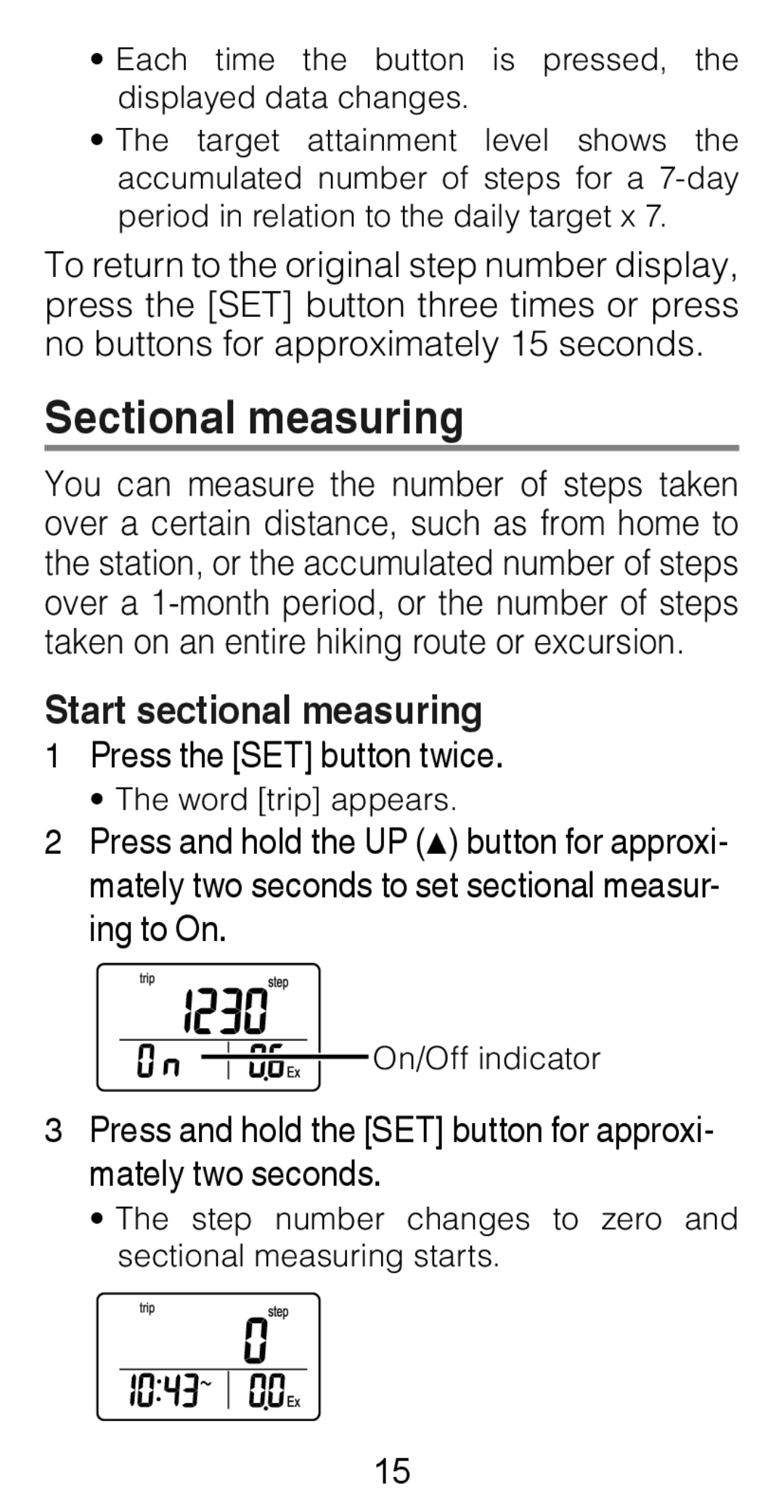 Citizen Systems TW610 instruction manual Sectional measuring, Start sectional measuring 