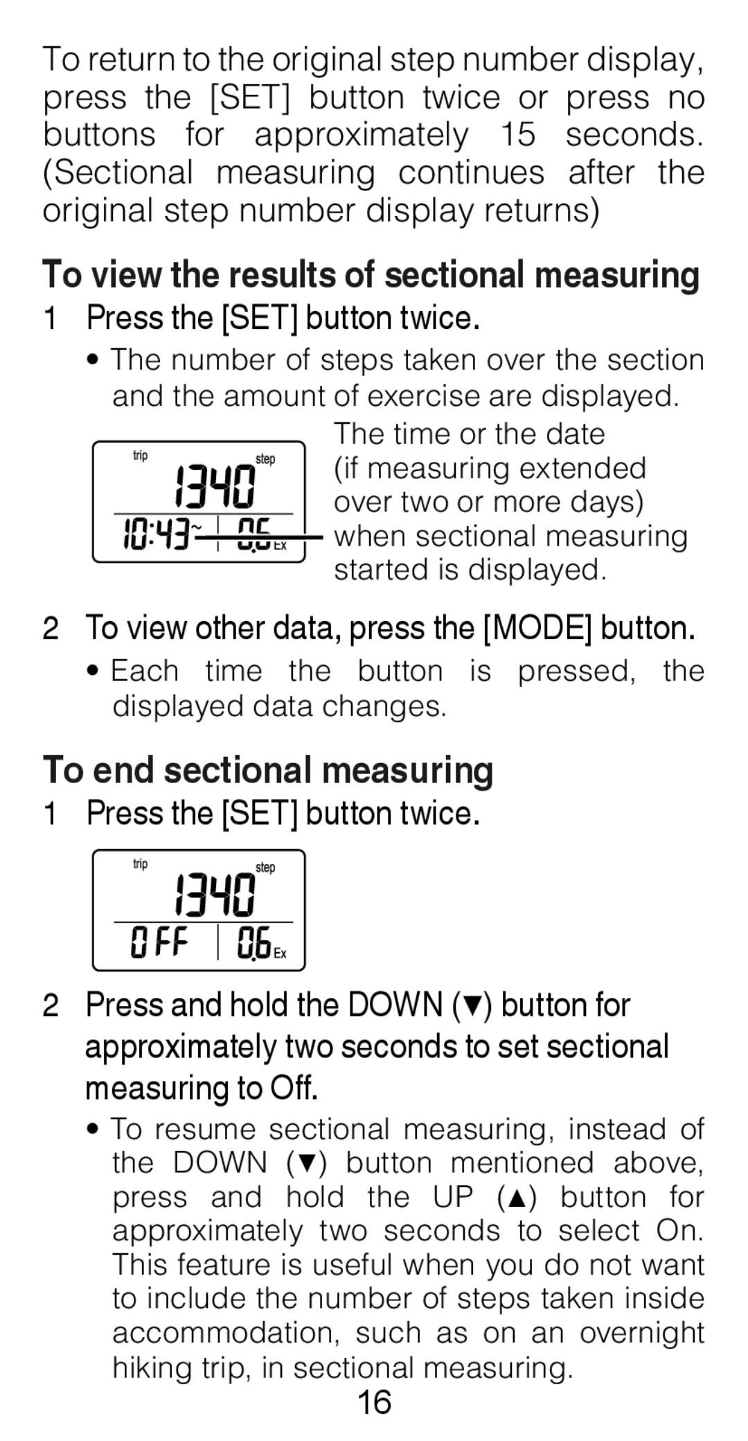 Citizen Systems TW610 instruction manual To end sectional measuring, To view the results of sectional measuring 