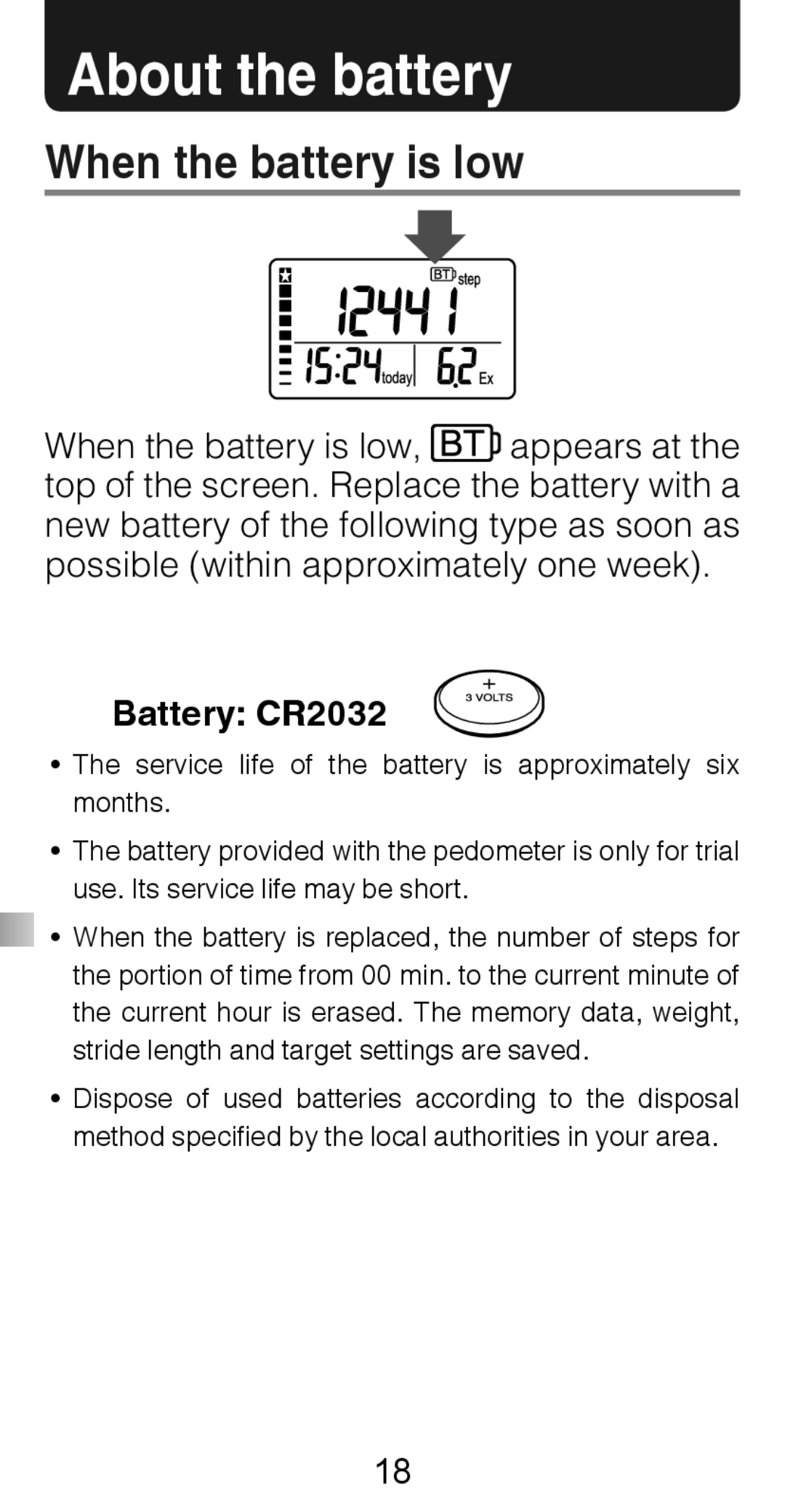 Citizen Systems TW610 instruction manual About the battery, When the battery is low 