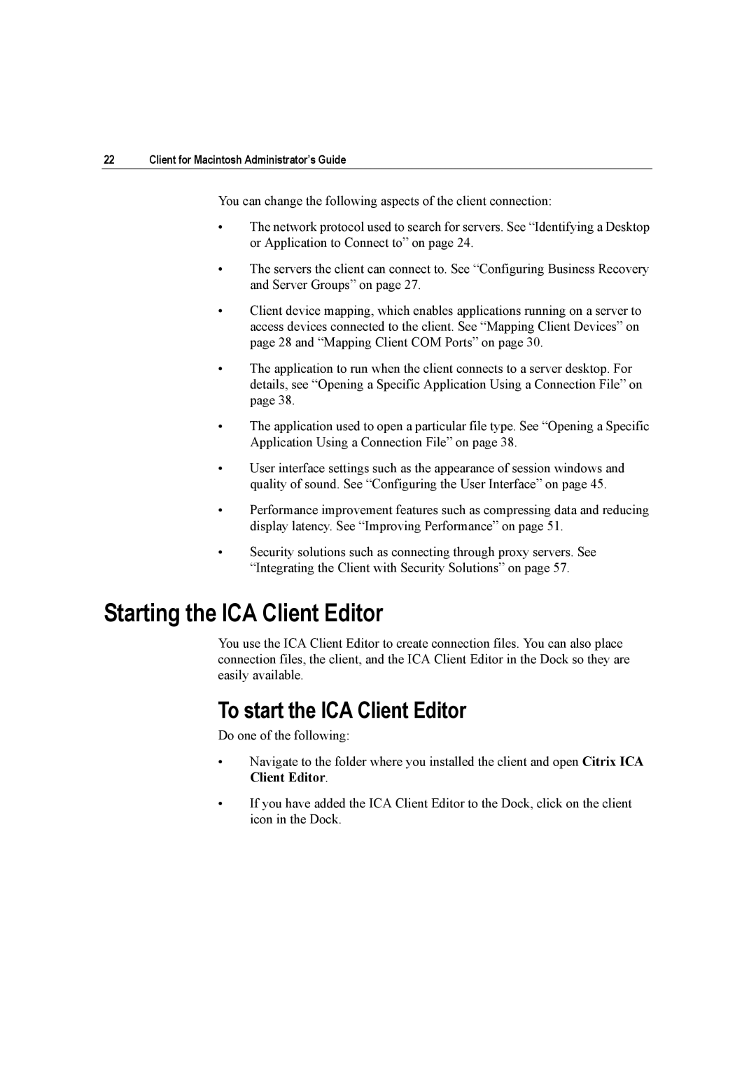 Citrix Systems 10 manual Starting the ICA Client Editor, To start the ICA Client Editor 