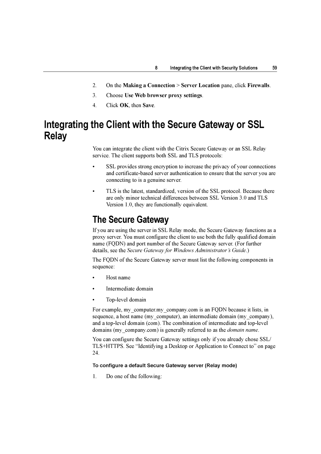 Citrix Systems 10 manual Integrating the Client with the Secure Gateway or SSL Relay 