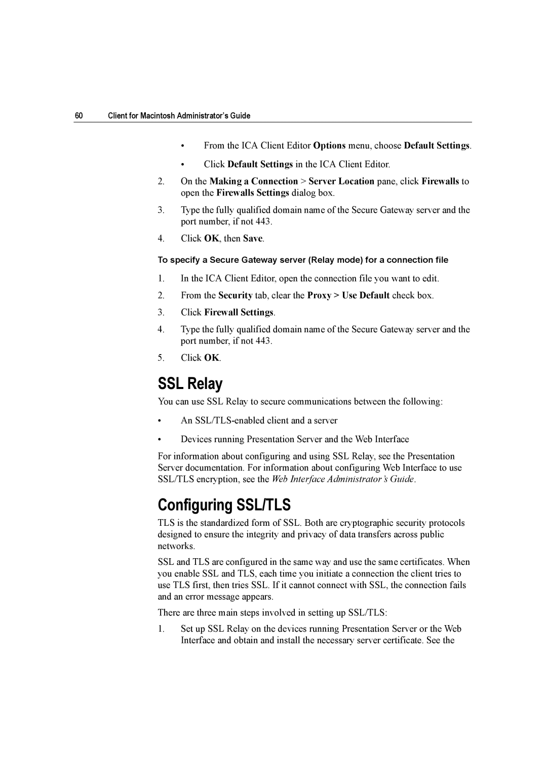 Citrix Systems 10 manual SSL Relay, Configuring SSL/TLS 