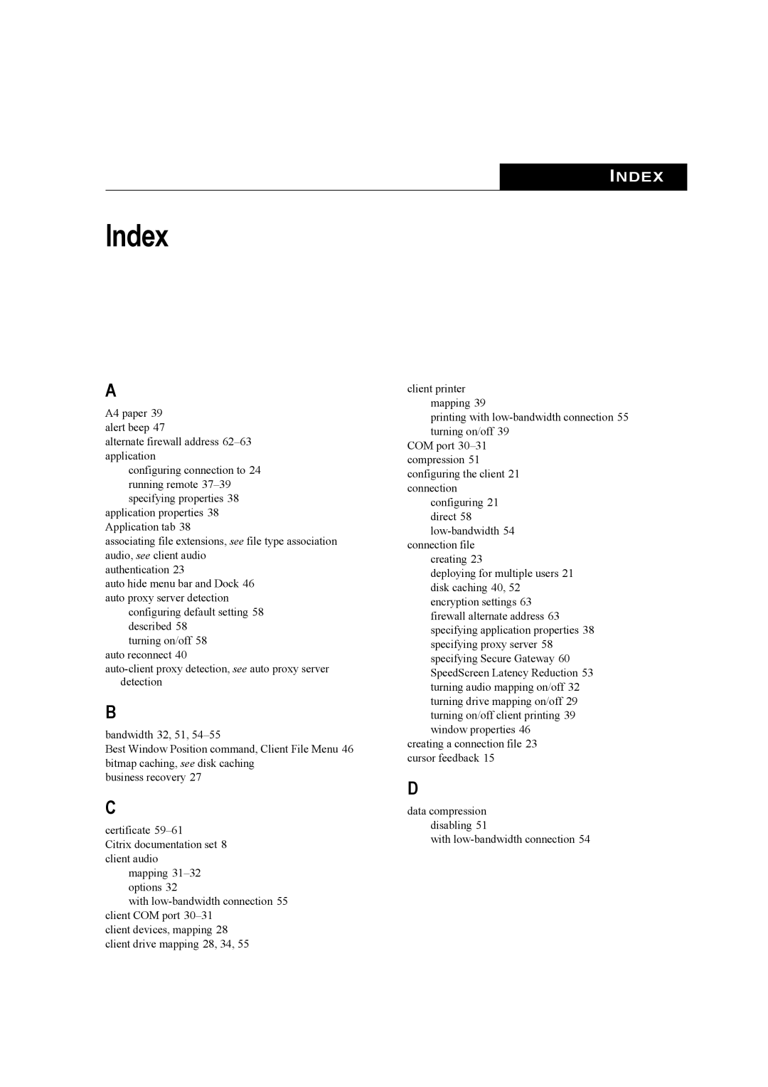 Citrix Systems 10 manual Index 