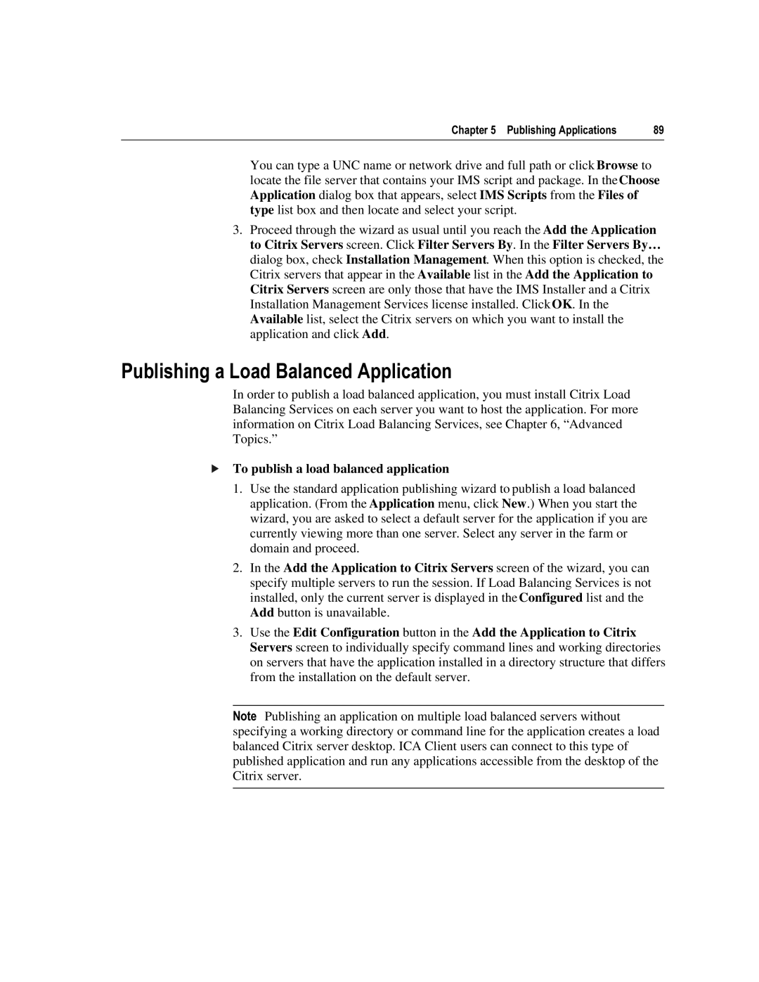 Citrix Systems 1.8 manual 3XEOLVKLQJD/RDG%DODQFHG$SSOLFDWLRQ, To publish a load balanced application 