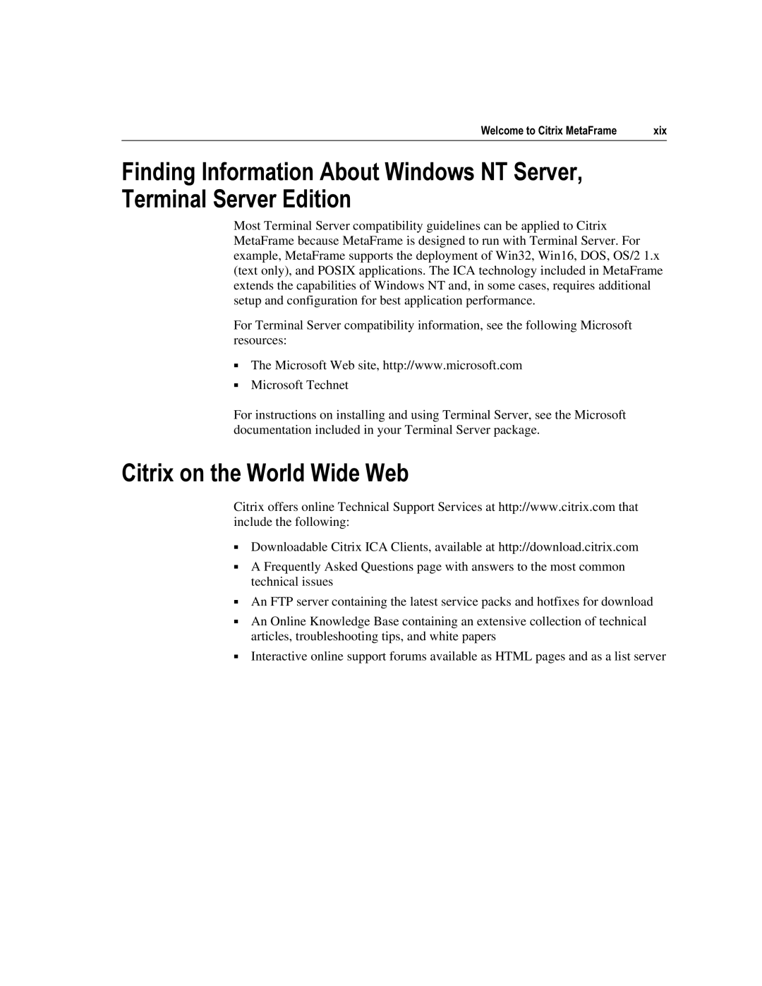 Citrix Systems 1.8 manual Lwulrqwkhruoglghhe, LQGLQJ,QIRUPDWLRQ$ERXWLQGRZV176HUYHU 7HUPLQDO6HUYHUGLWLRQ 