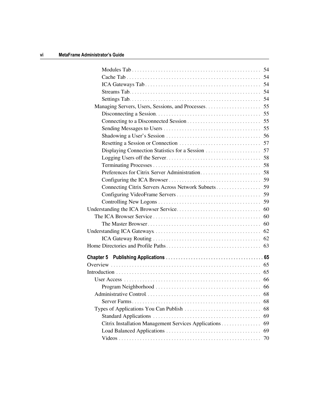 Citrix Systems 1.8 manual Displaying Connection Statistics for a Session 