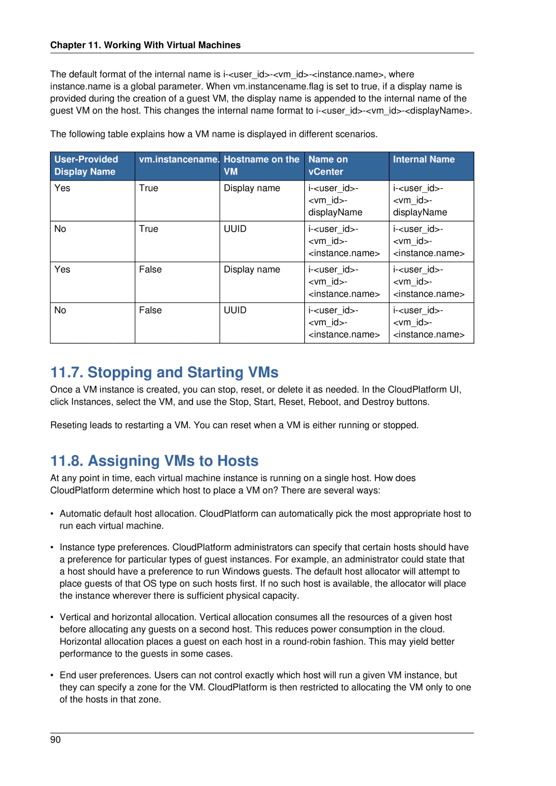 Citrix Systems 4.2 manual Stopping and Starting VMs, Assigning VMs to Hosts 