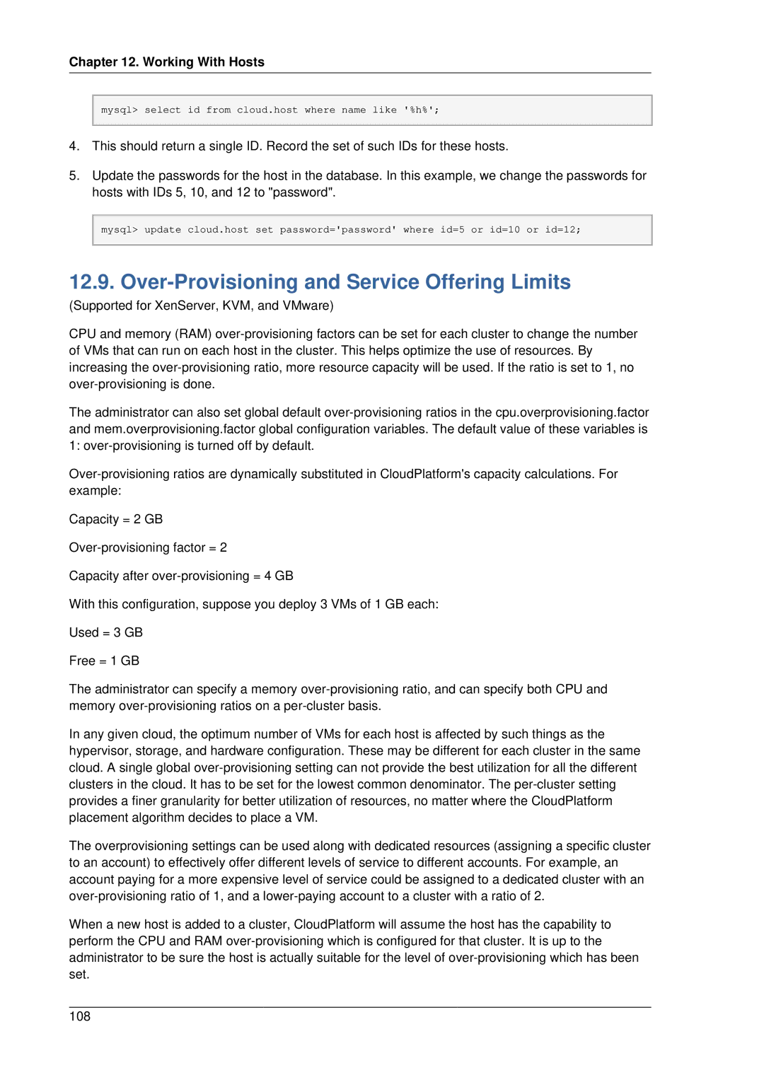 Citrix Systems 4.2 manual Over-Provisioning and Service Offering Limits 