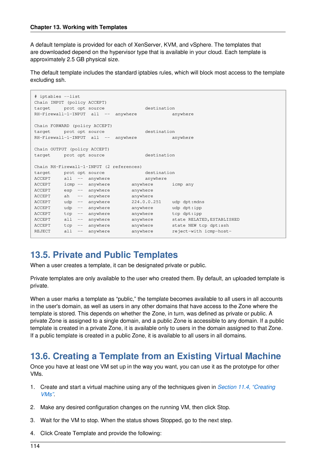 Citrix Systems 4.2 manual Private and Public Templates, Creating a Template from an Existing Virtual Machine 