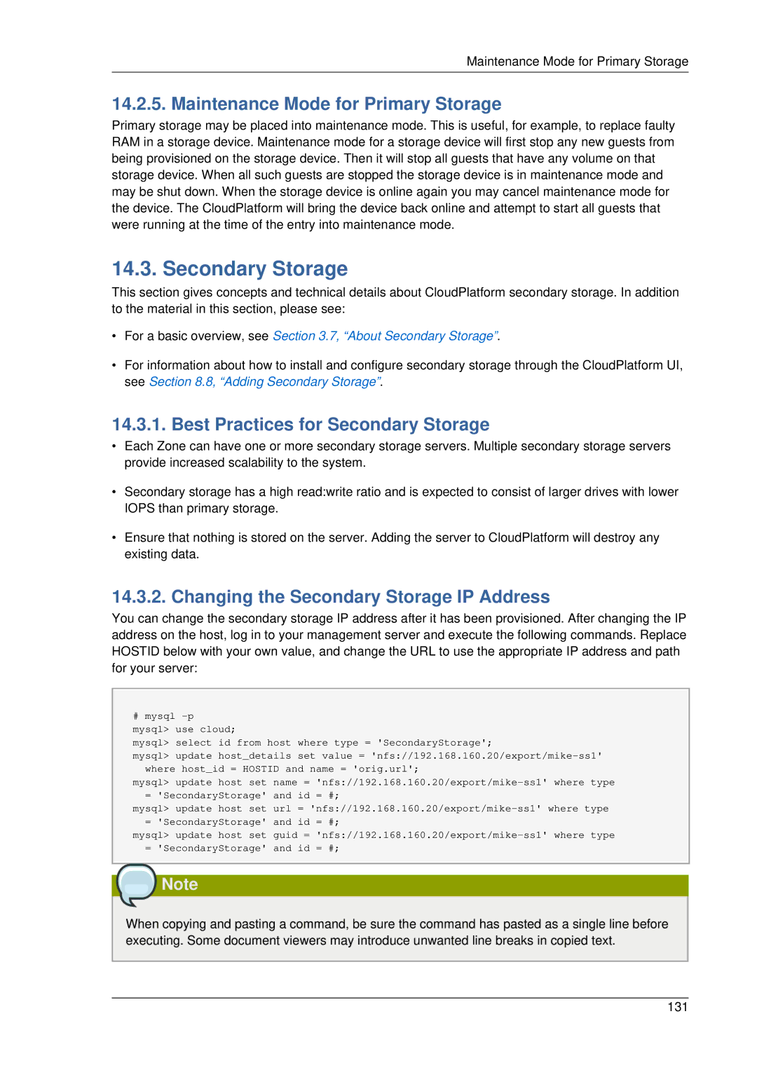 Citrix Systems 4.2 manual Maintenance Mode for Primary Storage, Best Practices for Secondary Storage 