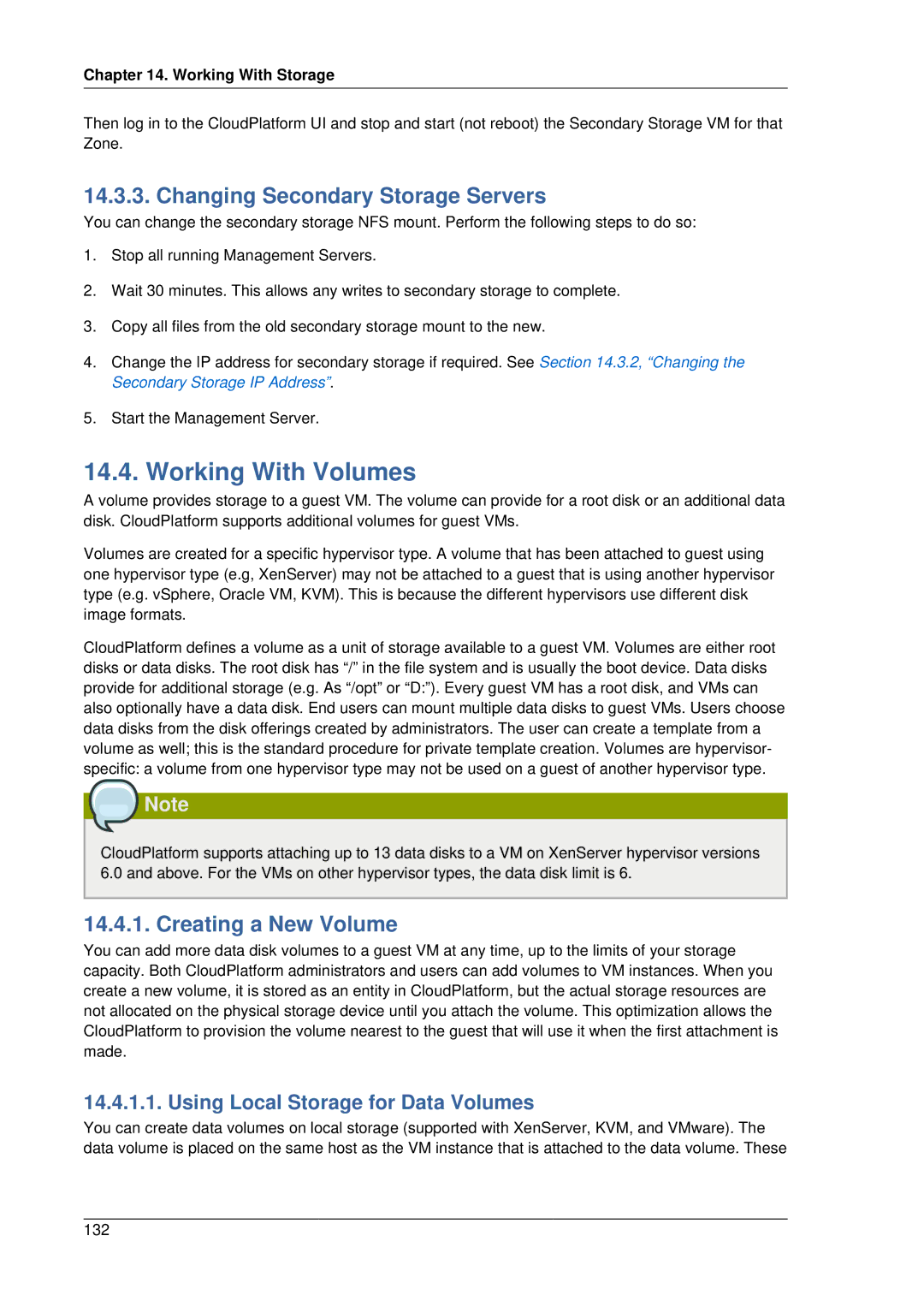 Citrix Systems 4.2 manual Working With Volumes, Changing Secondary Storage Servers, Creating a New Volume 