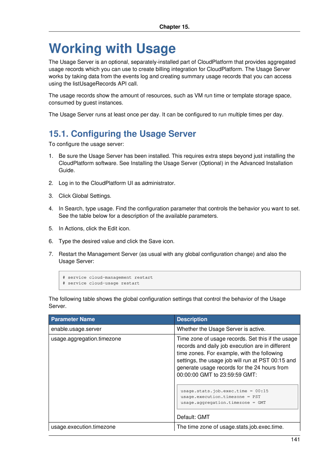 Citrix Systems 4.2 manual Working with Usage, Configuring the Usage Server 