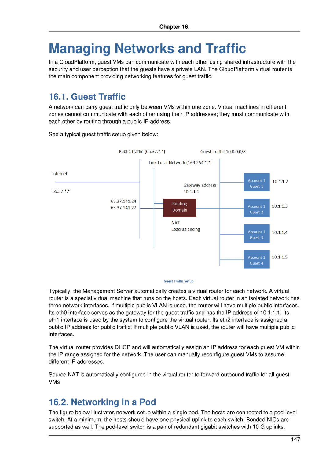 Citrix Systems 4.2 manual Managing Networks and Traffic, Guest Traffic, Networking in a Pod 
