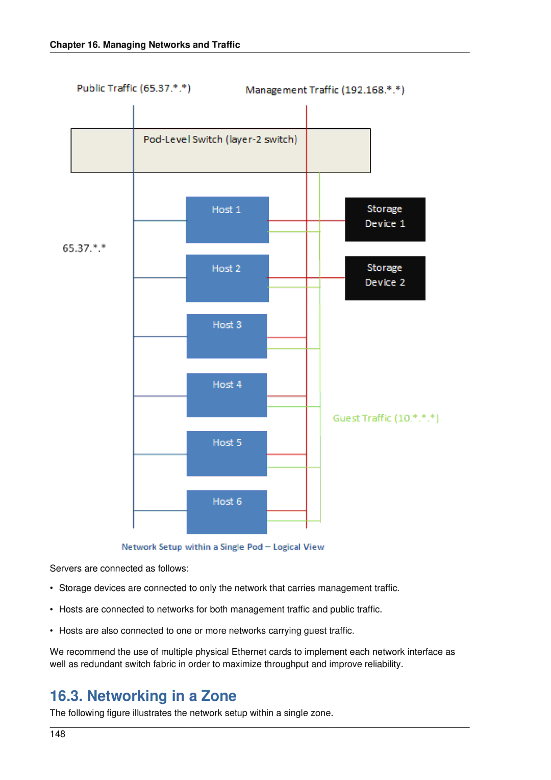 Citrix Systems 4.2 manual Networking in a Zone, Managing Networks and Traffic 