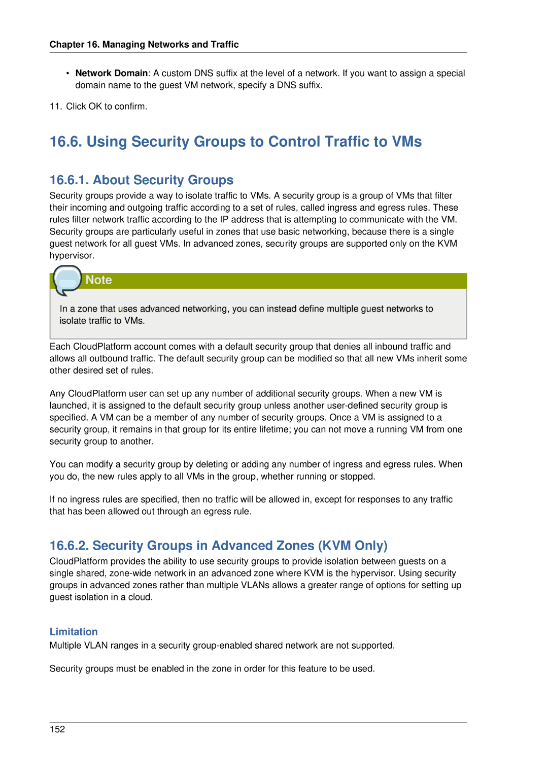 Citrix Systems 4.2 manual Using Security Groups to Control Traffic to VMs, About Security Groups, Limitation 