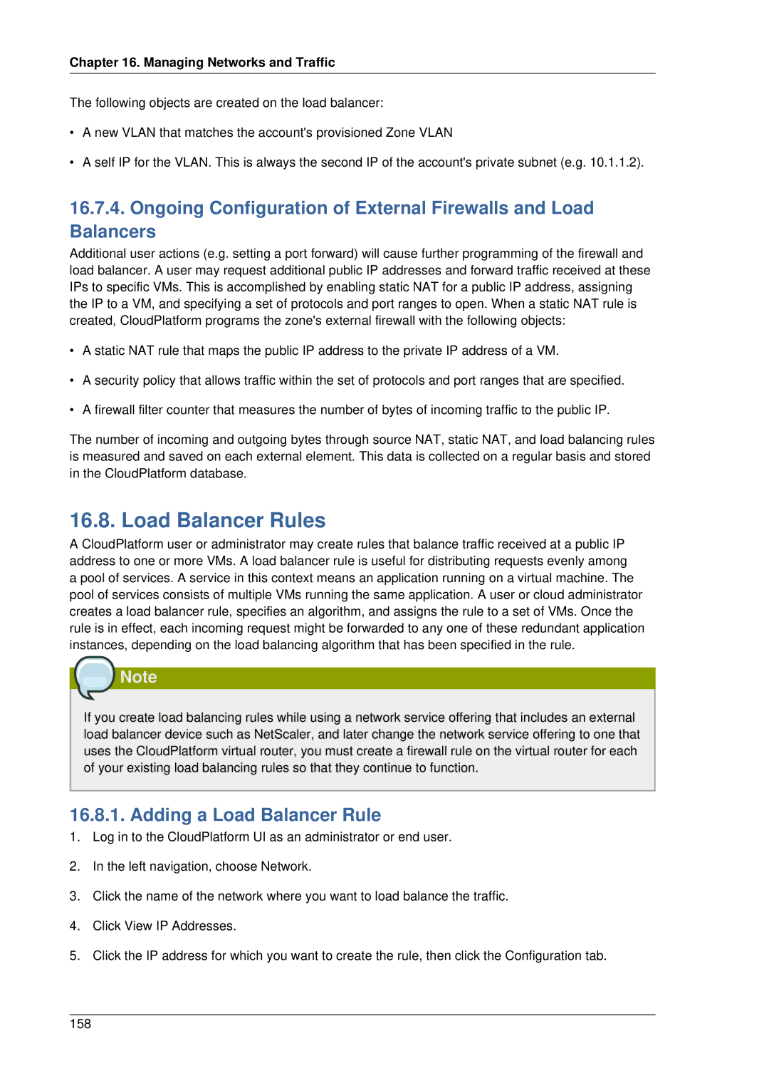 Citrix Systems 4.2 manual Load Balancer Rules, Adding a Load Balancer Rule 