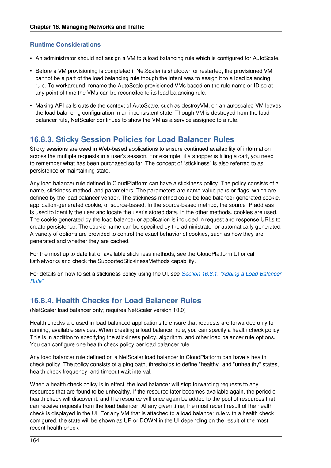 Citrix Systems 4.2 manual Sticky Session Policies for Load Balancer Rules, Health Checks for Load Balancer Rules 