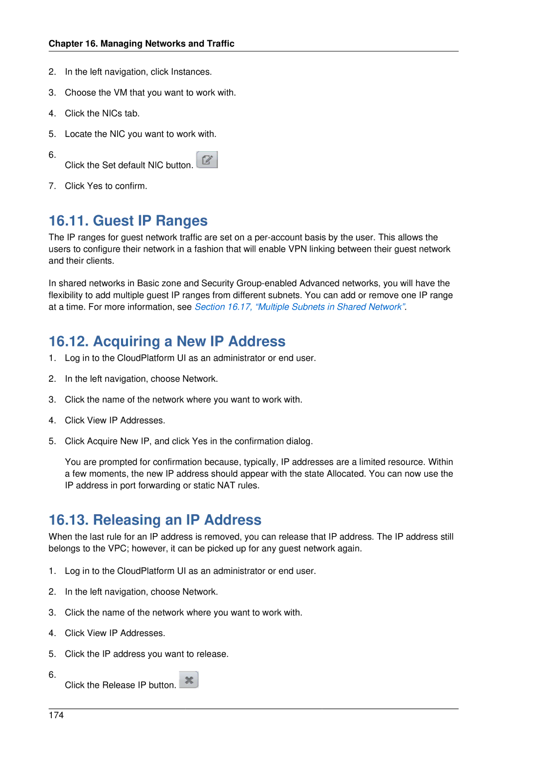 Citrix Systems 4.2 manual Guest IP Ranges, Acquiring a New IP Address, Releasing an IP Address 