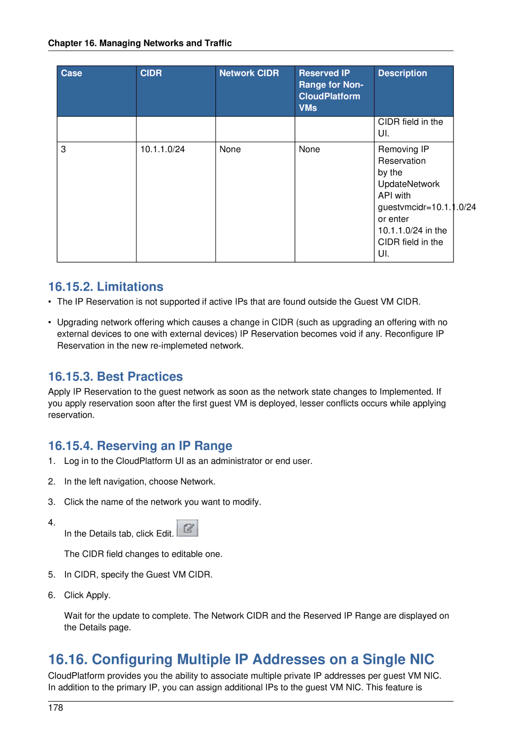 Citrix Systems 4.2 manual Configuring Multiple IP Addresses on a Single NIC, Best Practices, Reserving an IP Range 