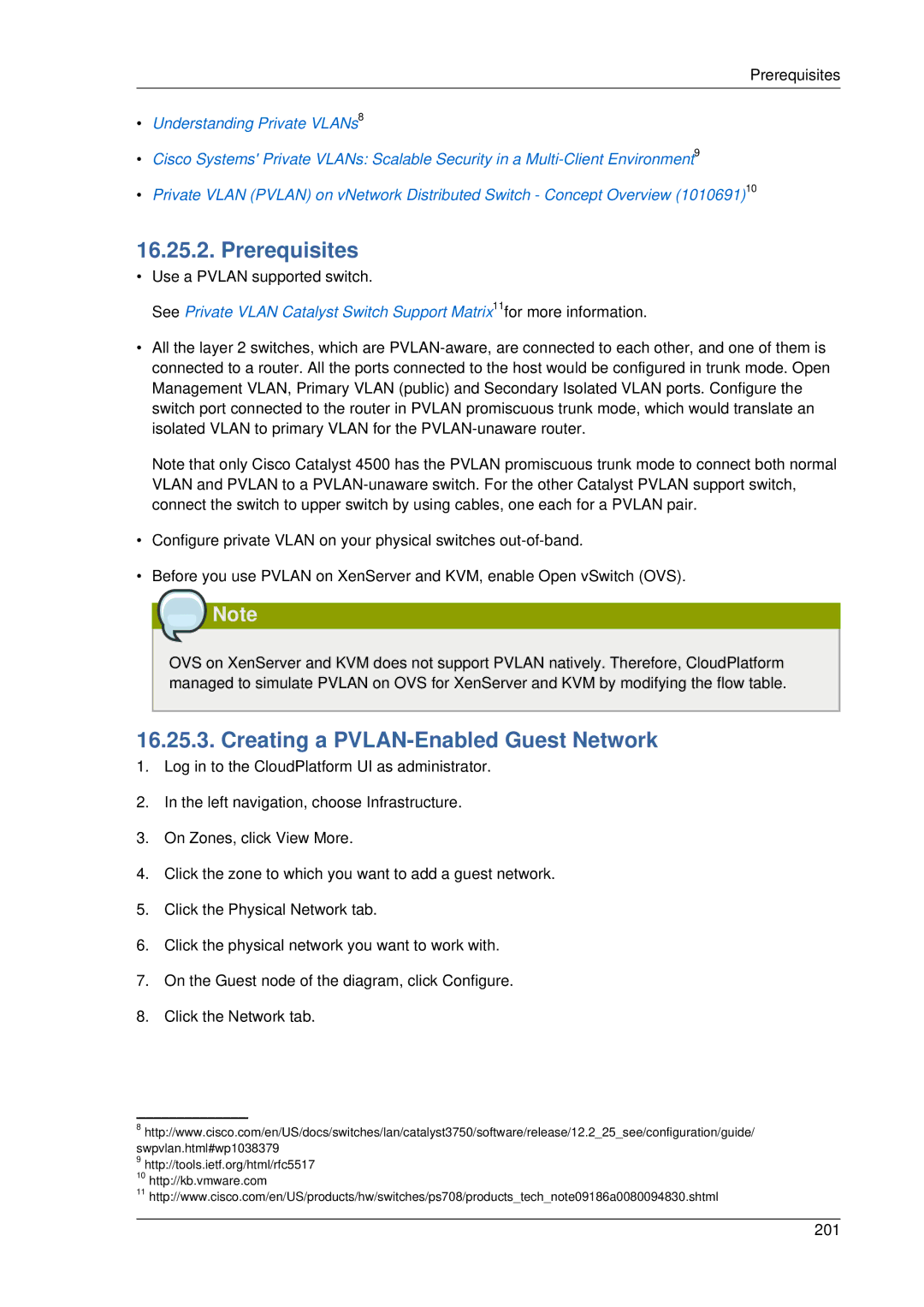 Citrix Systems 4.2 manual Prerequisites, Creating a PVLAN-Enabled Guest Network 