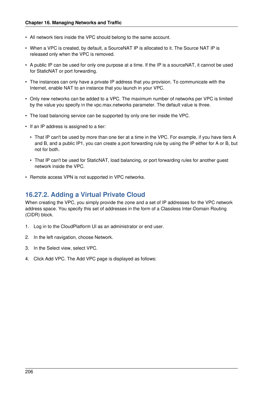 Citrix Systems 4.2 manual Adding a Virtual Private Cloud 