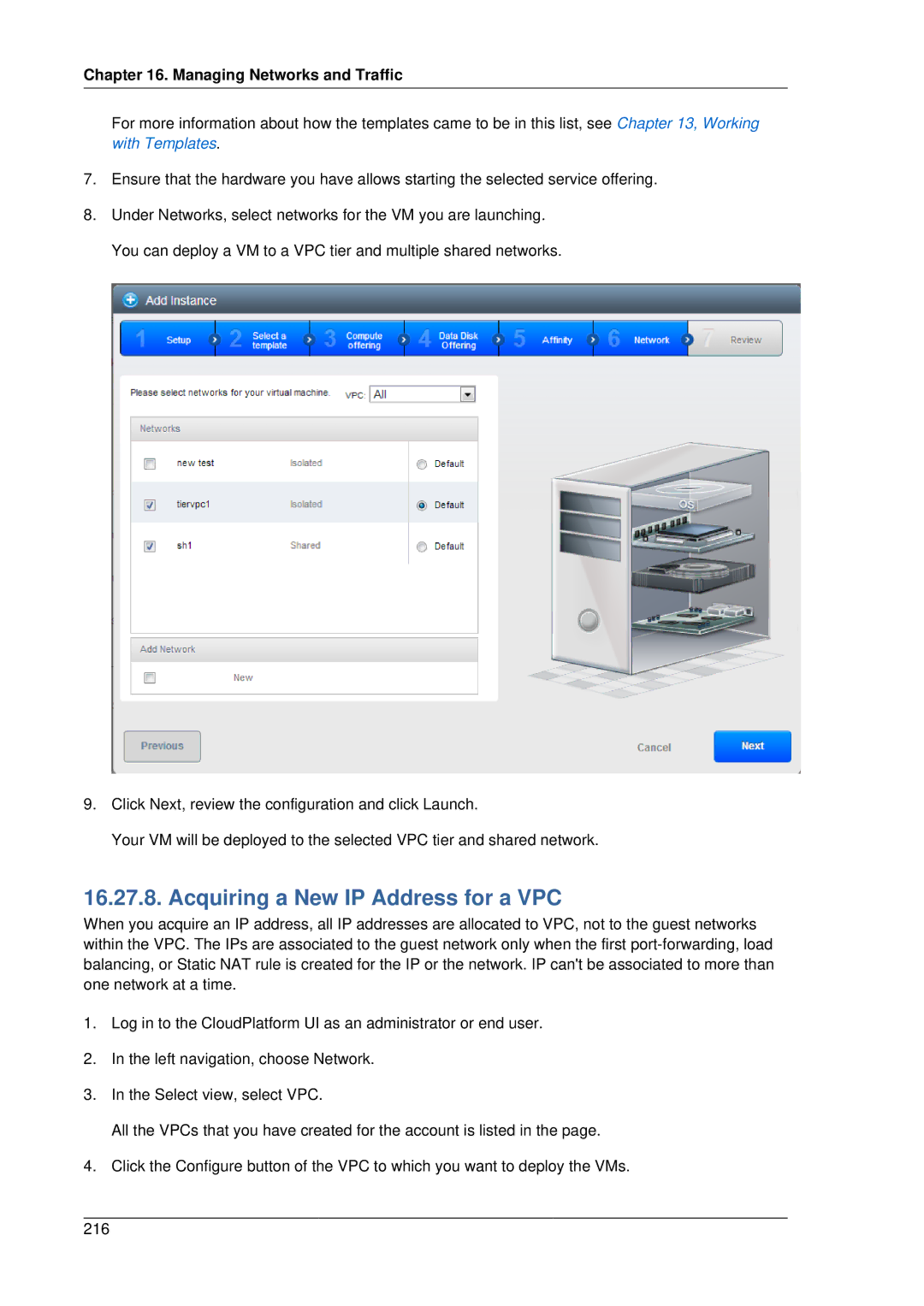 Citrix Systems 4.2 manual Acquiring a New IP Address for a VPC 