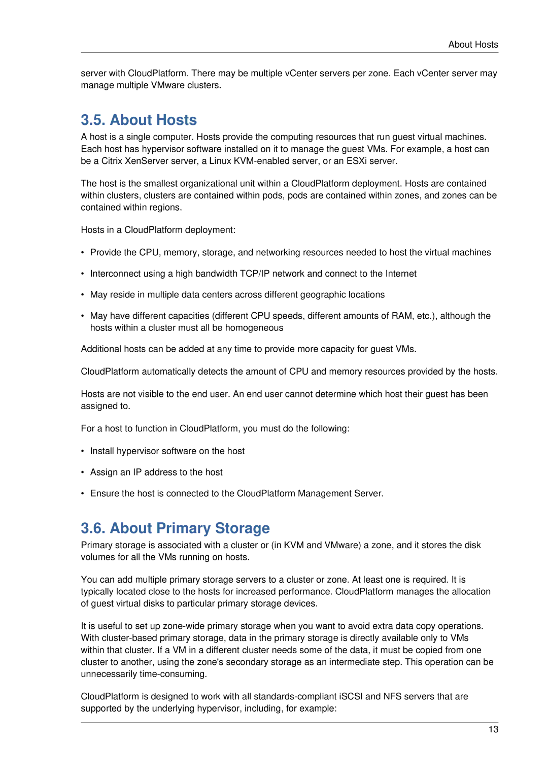 Citrix Systems 4.2 manual About Hosts, About Primary Storage 