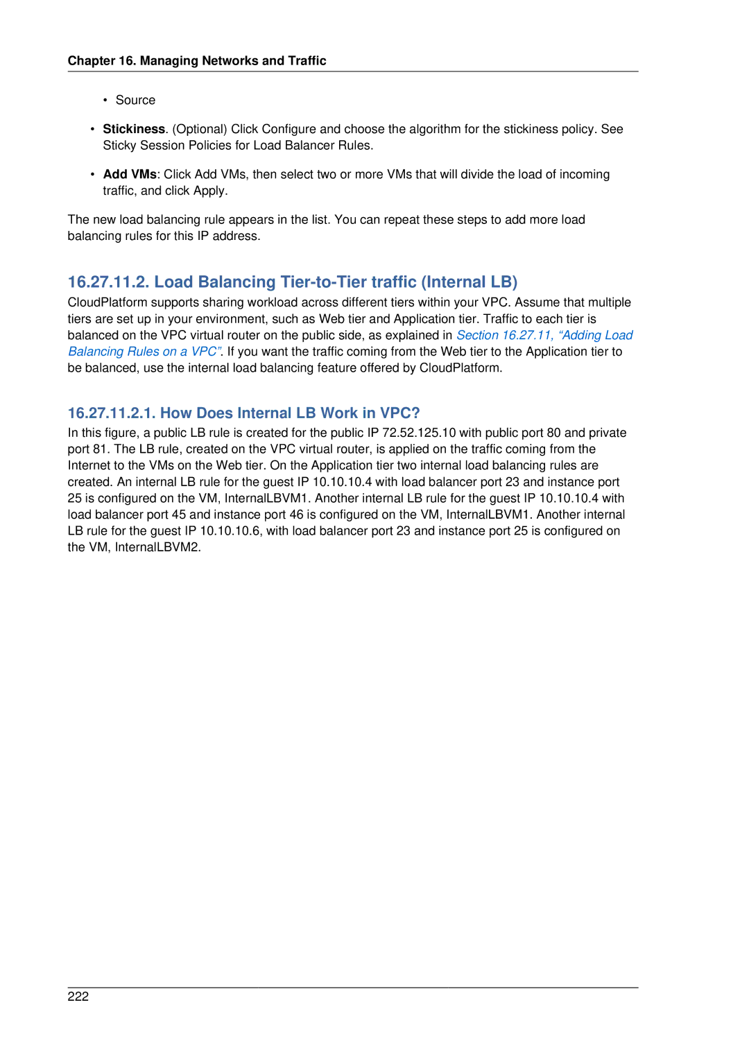 Citrix Systems 4.2 manual Load Balancing Tier-to-Tier traffic Internal LB, How Does Internal LB Work in VPC? 