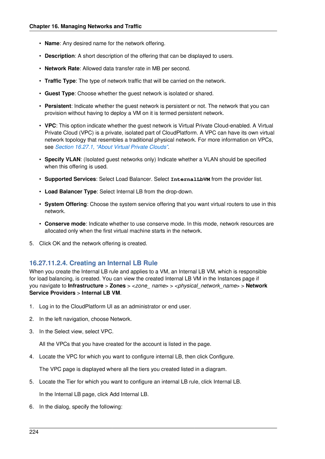 Citrix Systems 4.2 manual Creating an Internal LB Rule 