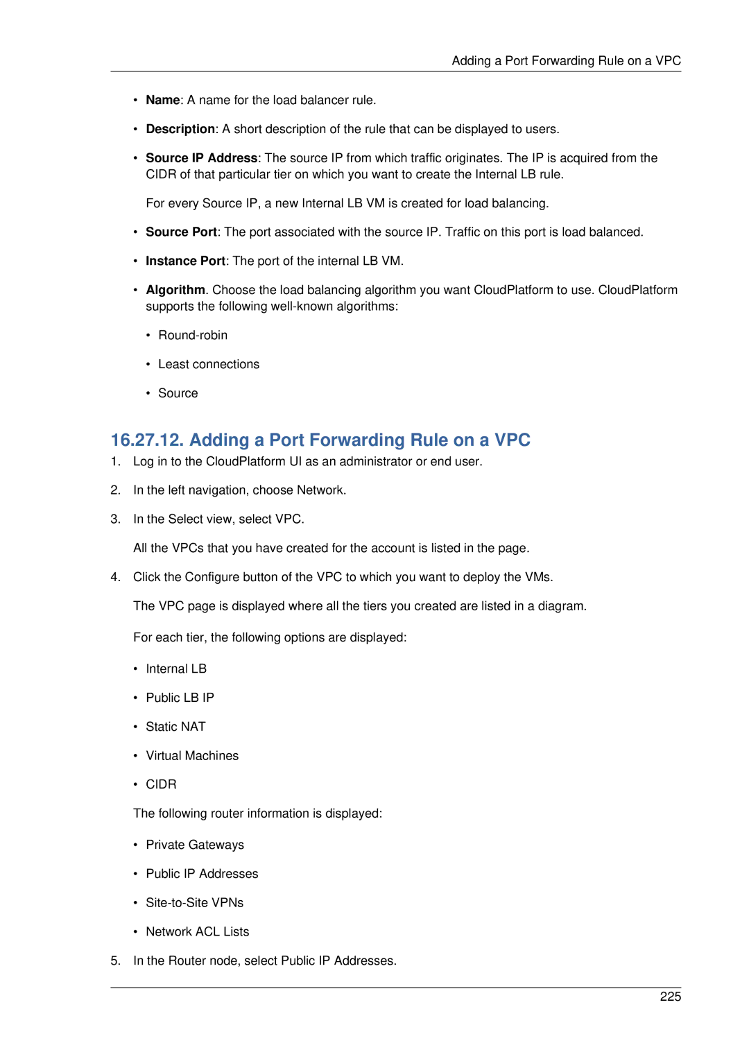 Citrix Systems 4.2 manual Adding a Port Forwarding Rule on a VPC 