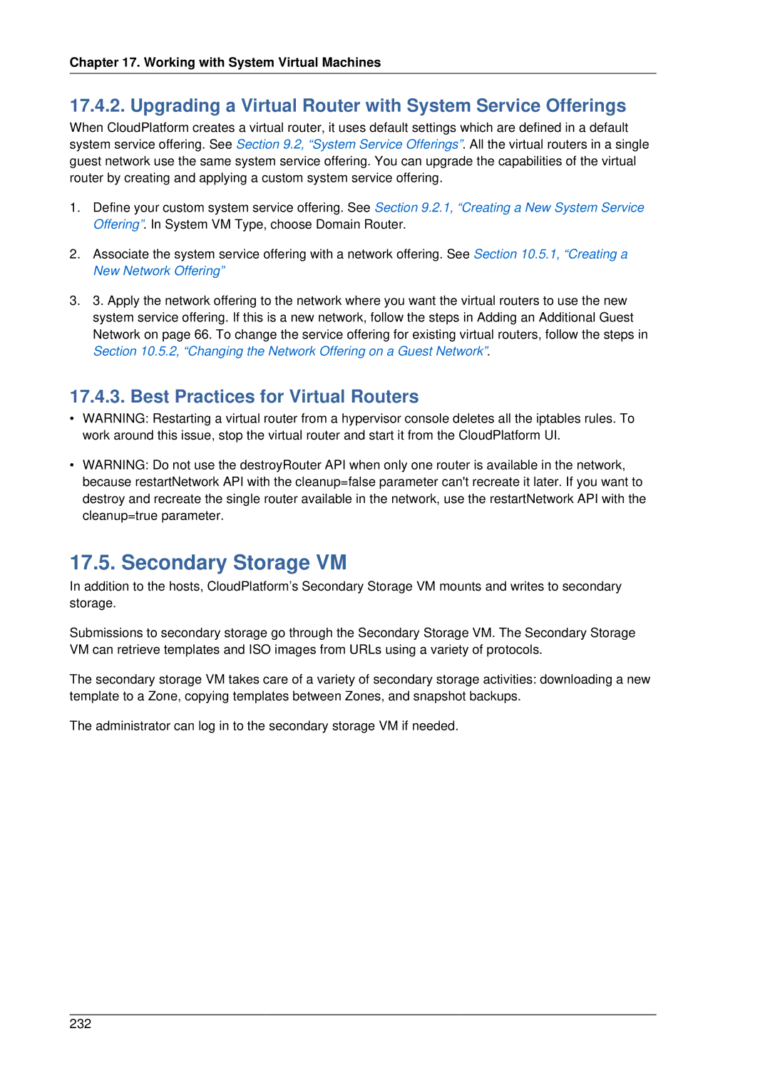 Citrix Systems 4.2 manual Secondary Storage VM, Upgrading a Virtual Router with System Service Offerings 