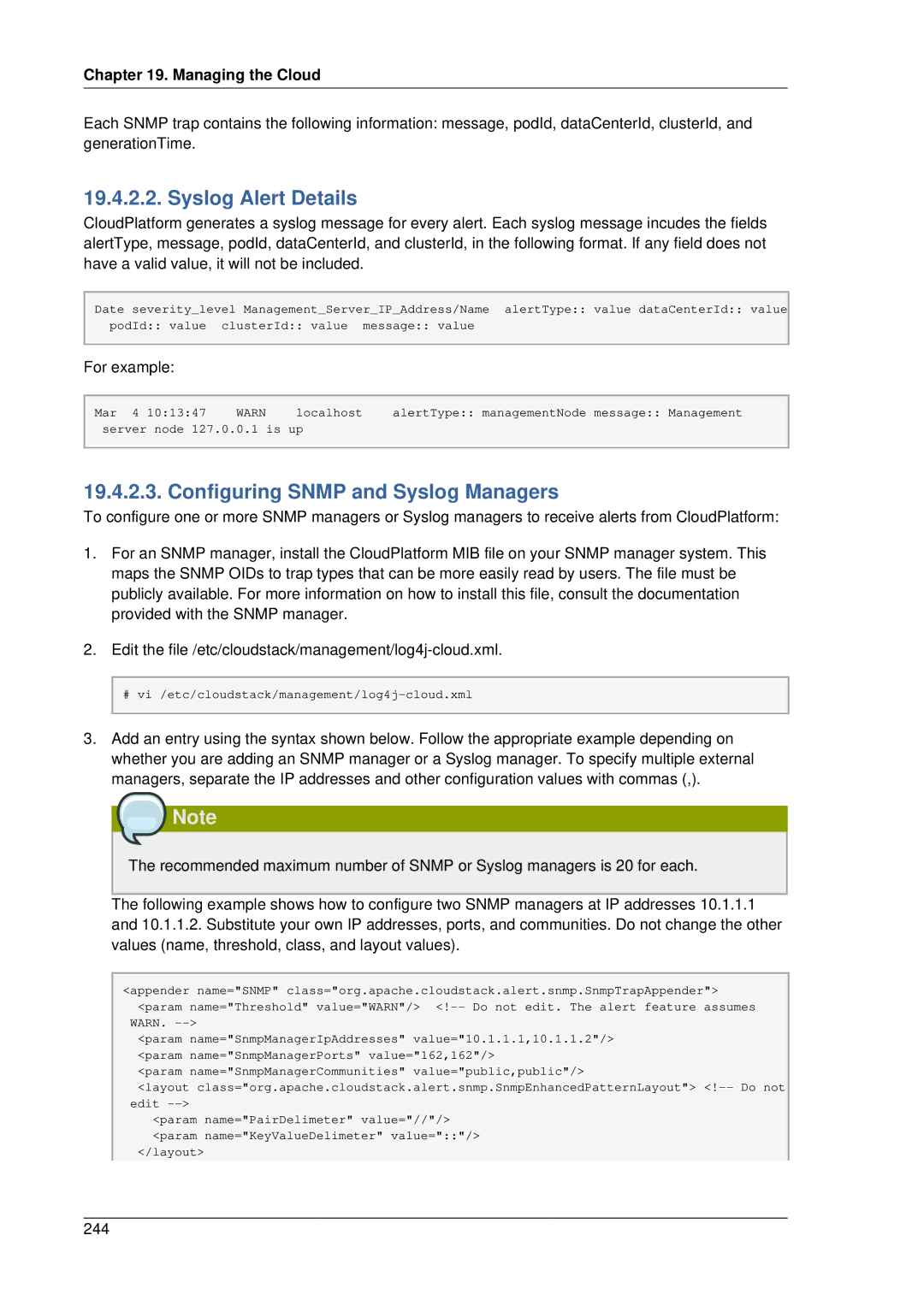 Citrix Systems 4.2 manual Syslog Alert Details, Configuring Snmp and Syslog Managers 