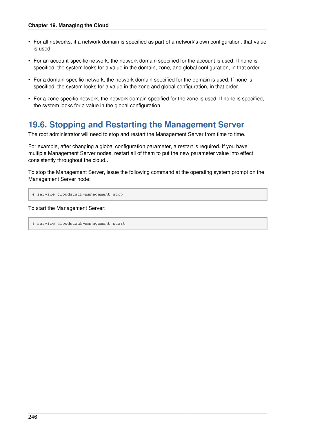 Citrix Systems 4.2 manual Stopping and Restarting the Management Server 