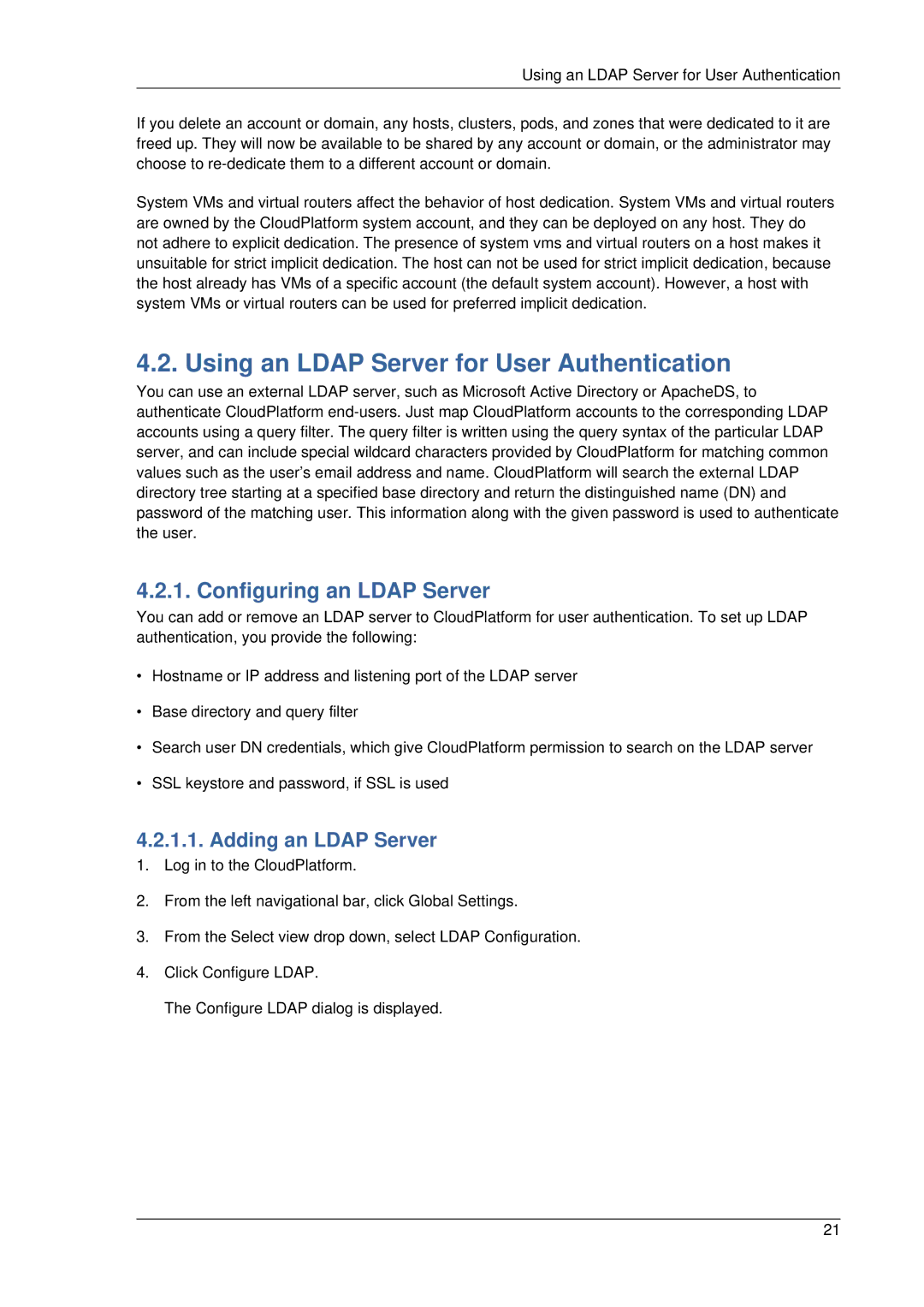 Citrix Systems 4.2 manual Using an Ldap Server for User Authentication, Configuring an Ldap Server, Adding an Ldap Server 